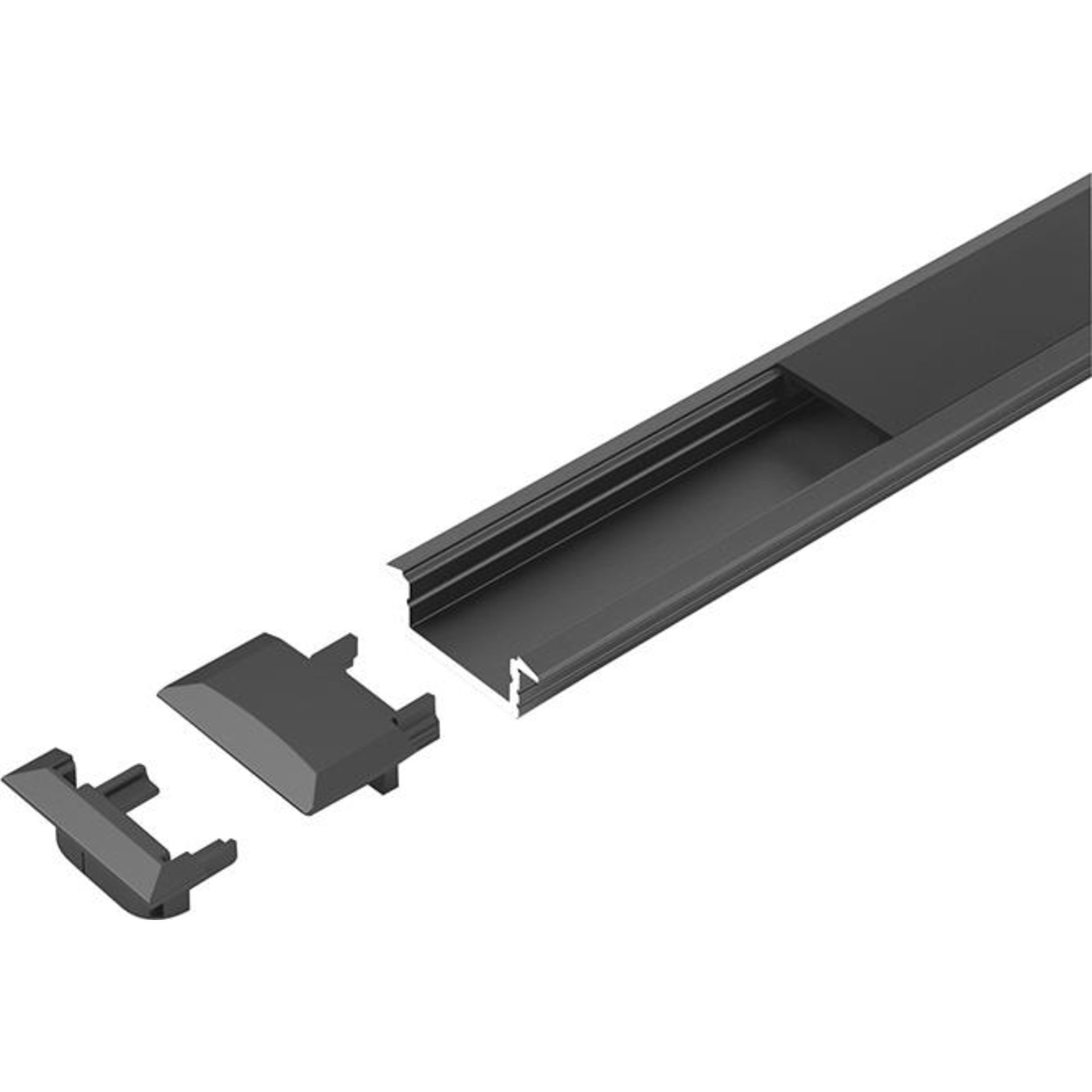 ChannelLine C, black,opalL3m Alu-+ Abdeckprofil