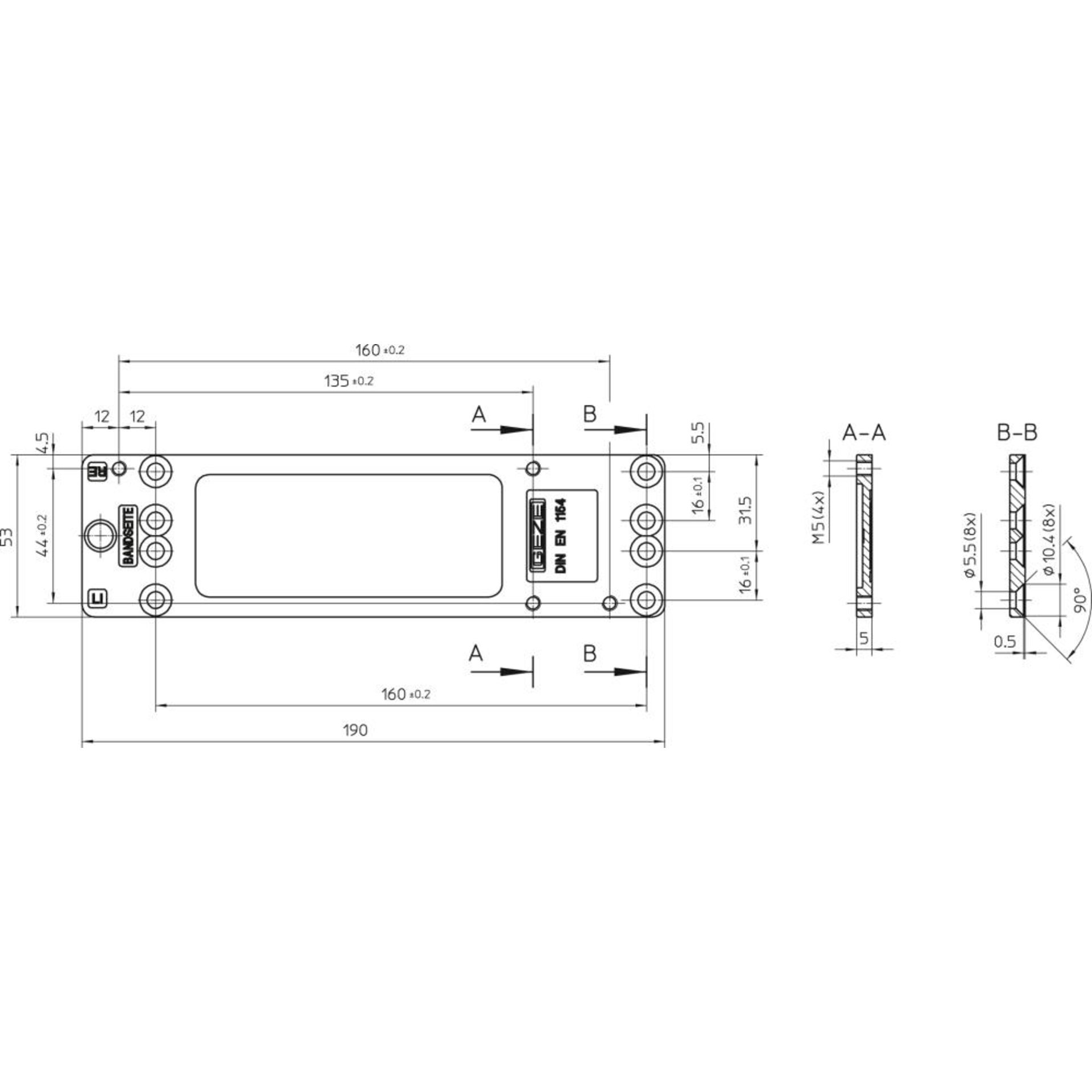 Geze Montageplatte zu TS 2000 NV / NV BC