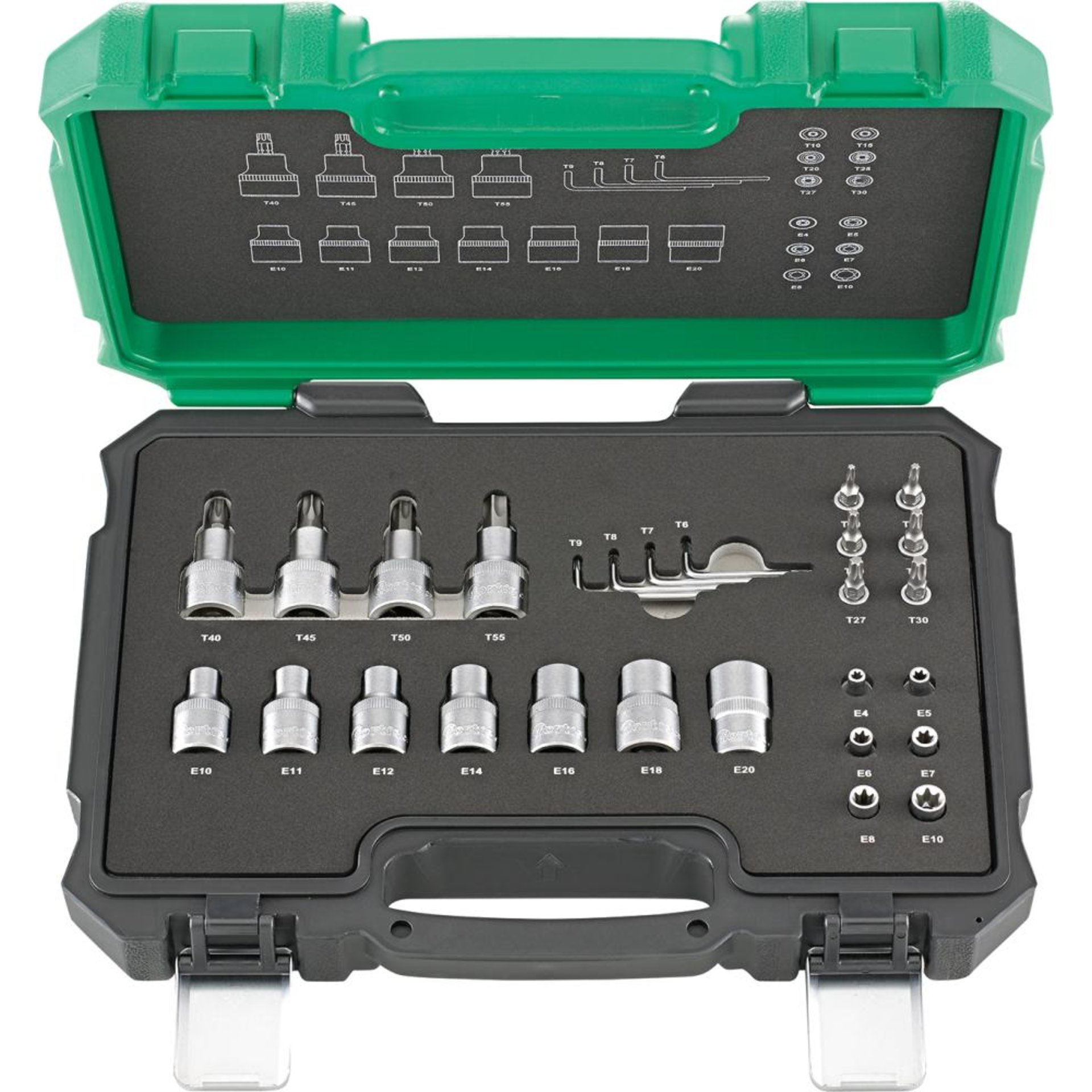 Steckschlüssel-Garnitur 1/4"+1/2" 27-teilig FORTIS