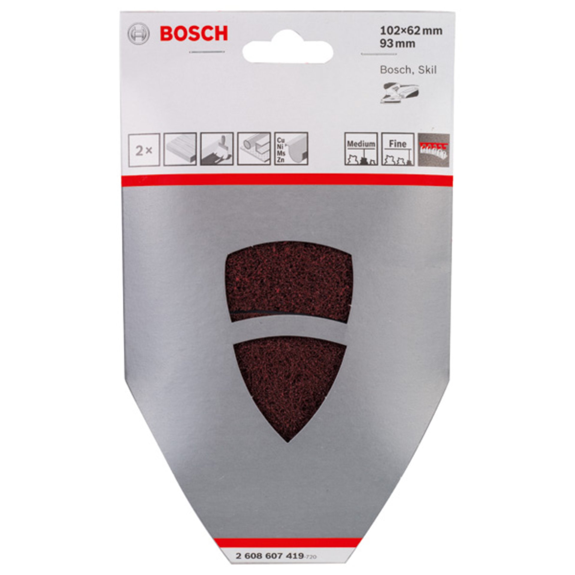 Reinigungsvlies-Set für Multischleifer, 2-teilig, Klett, 102 x 62, 93 mm
