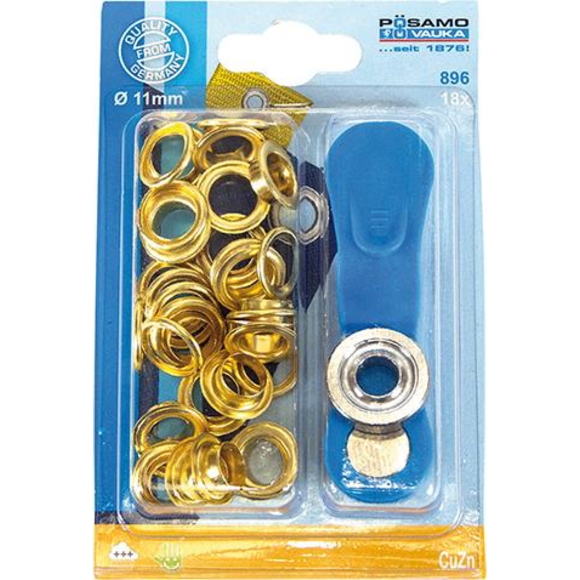 Öse u. Sch. MS-blank (SB)11,0mm a 18 Stück