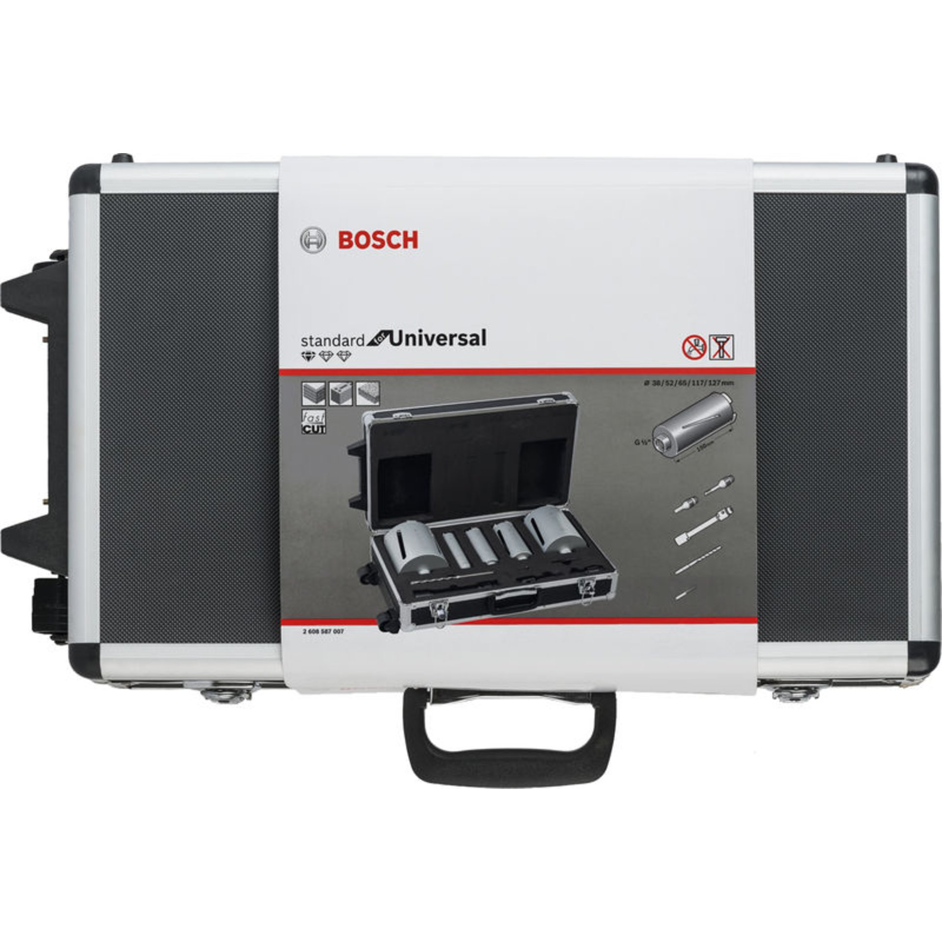 Diamanttrockenbohrkronen-Set, 5-tlg., G 1/2 Zoll, 38-127 mm