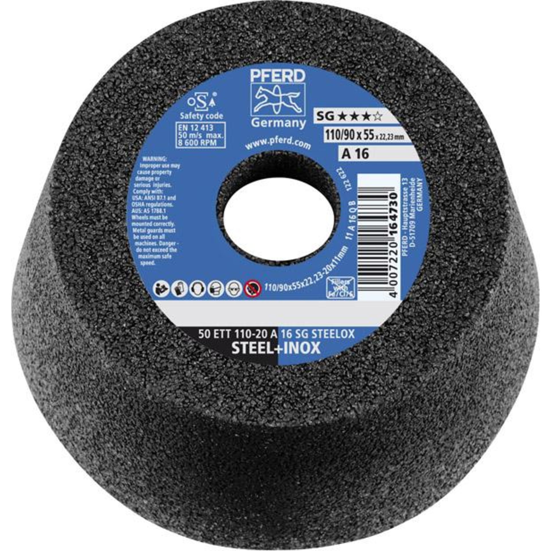 Schleiftopf 20A16QSG 110x55mm PFERD
