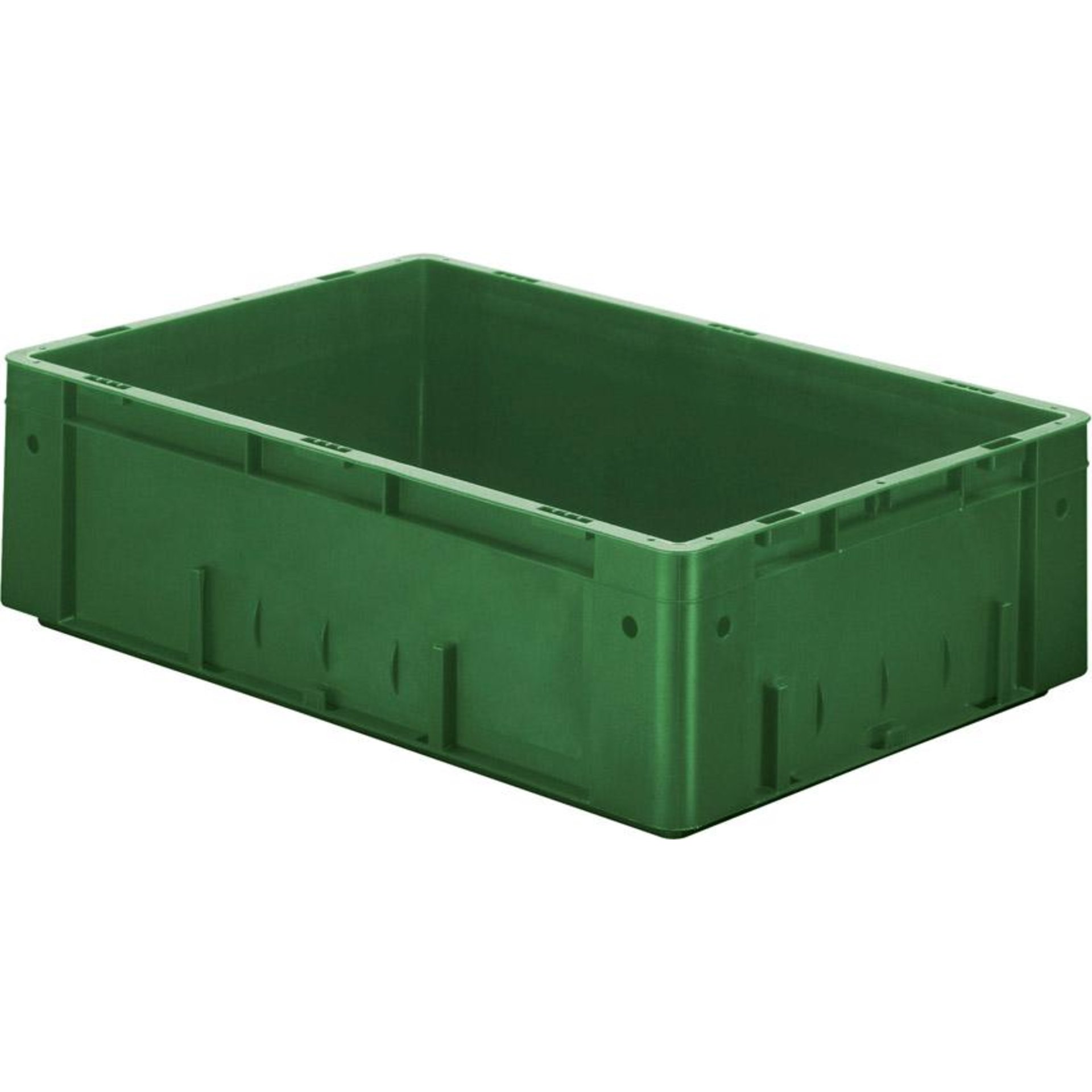 Transport-Stapelkasten B600xT400xH175 mm grün Auflast 700kg ohne Griffloch LA-KA-PE