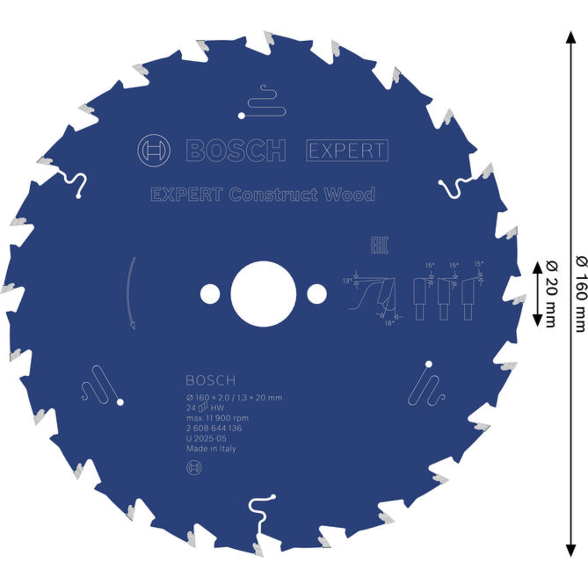 EXPERT Construct Wood Kreissägeblatt, 160x2/1,3x20 mm, Z24