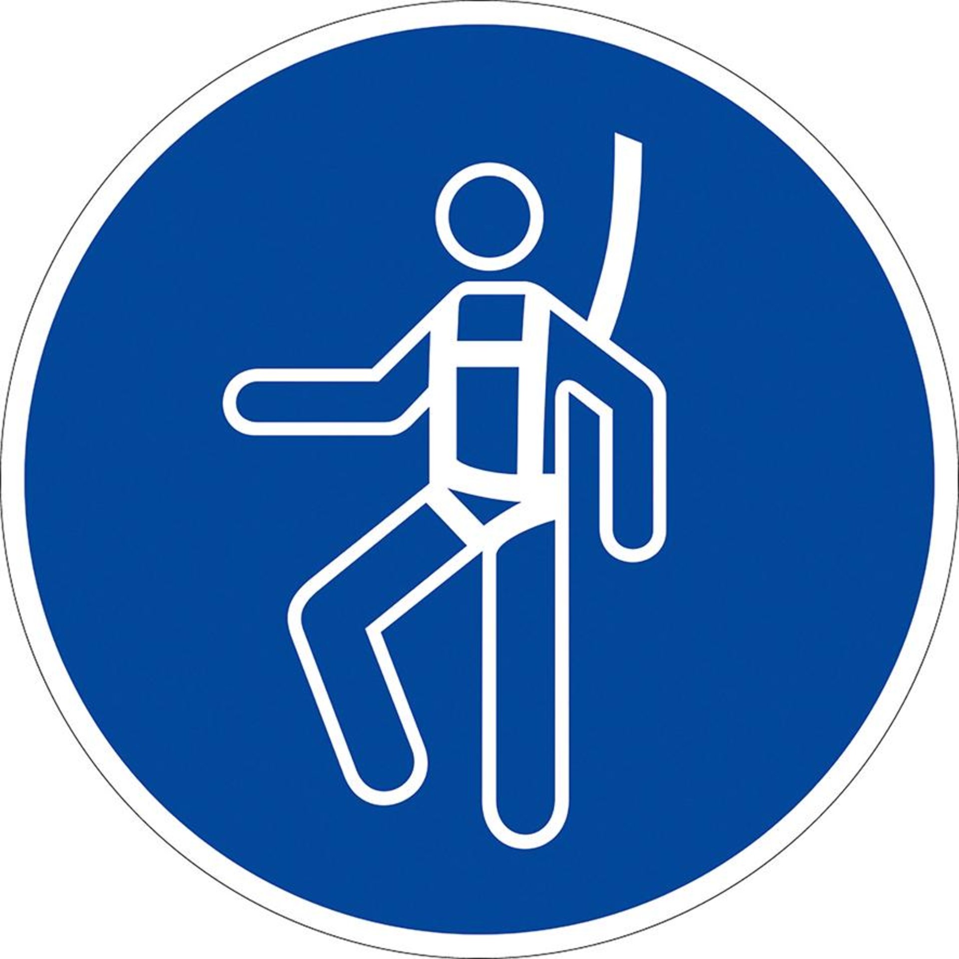 Auffanggurt benutzen ISO-7010 - Symbol M018 Folie Ø 100 mm