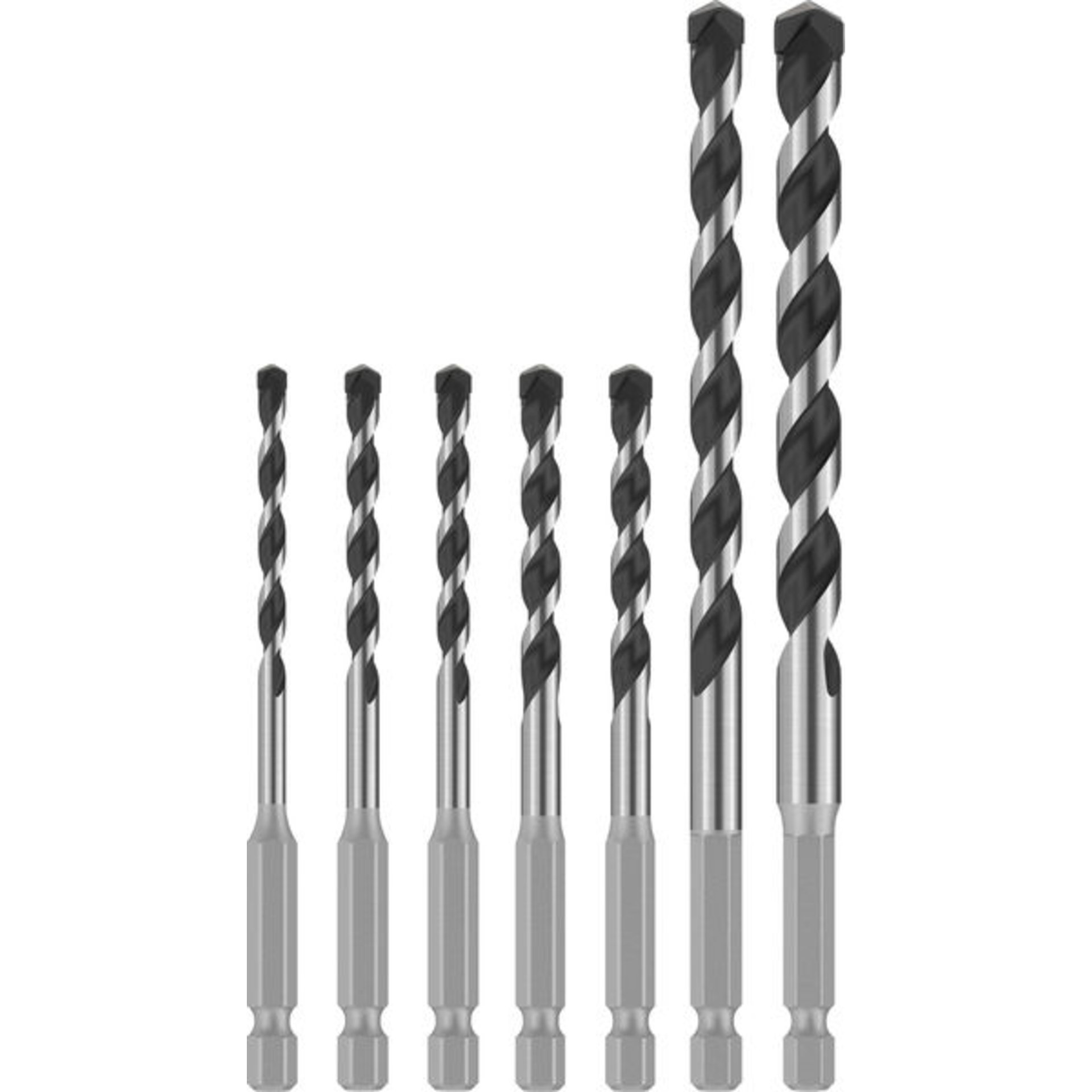 PRO HEX-5 Bohrer-Set, 4x100, 5x100, 5x100, 6x100, 6x100, 8x150, 10x150 mm,7-tlg.