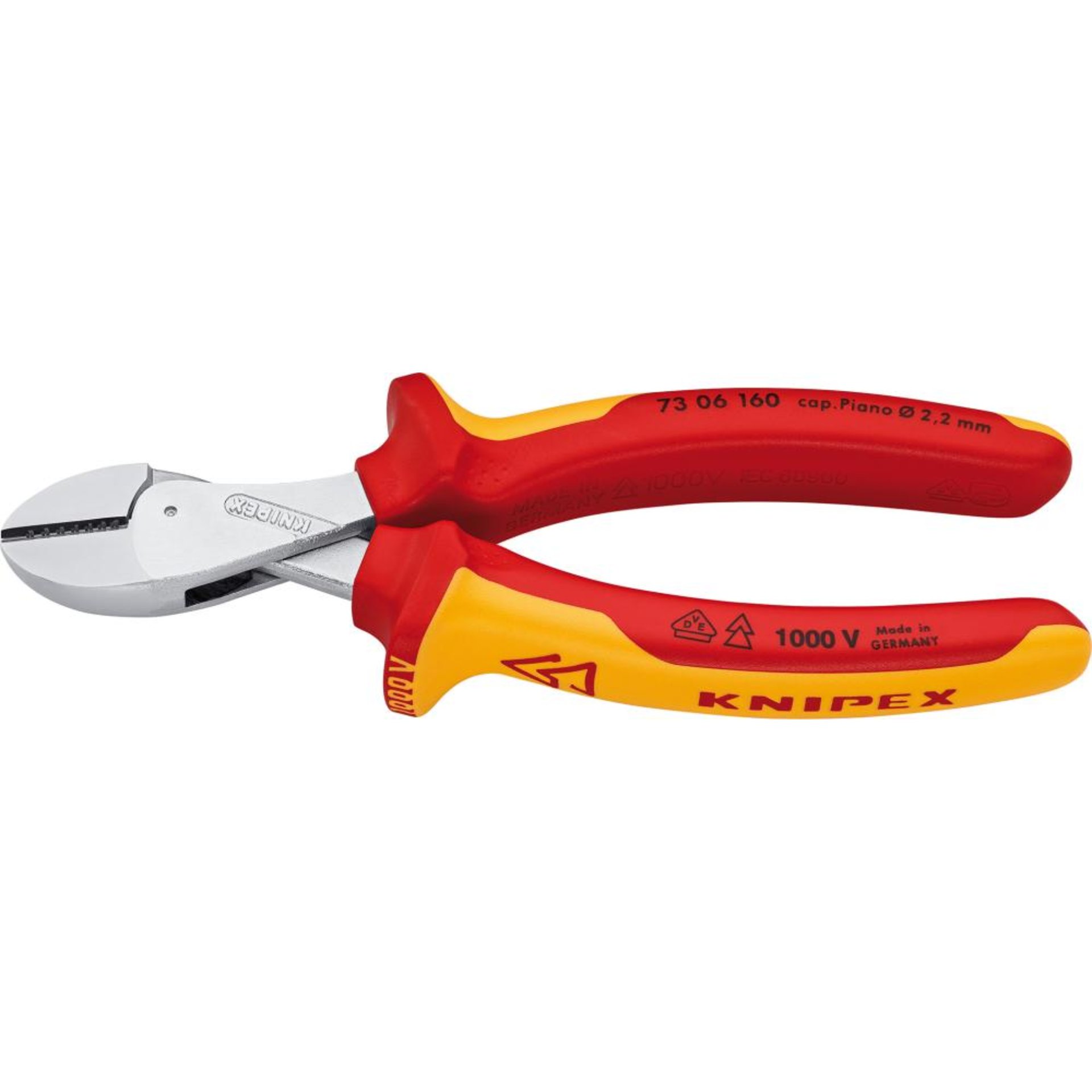 Kompakt-Seitenschneider VDE mit Kunststoff-Griffen 160mm KNIPEX