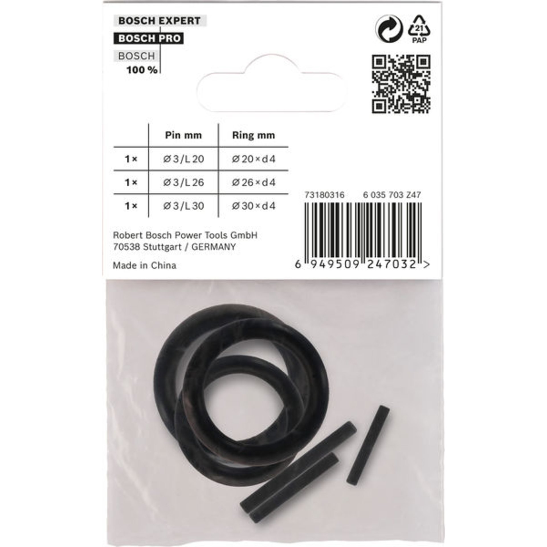 Set mit Haltering und Stift für PRO Impact Steckschlüsseleinsätze,1/2", 6-tlg.