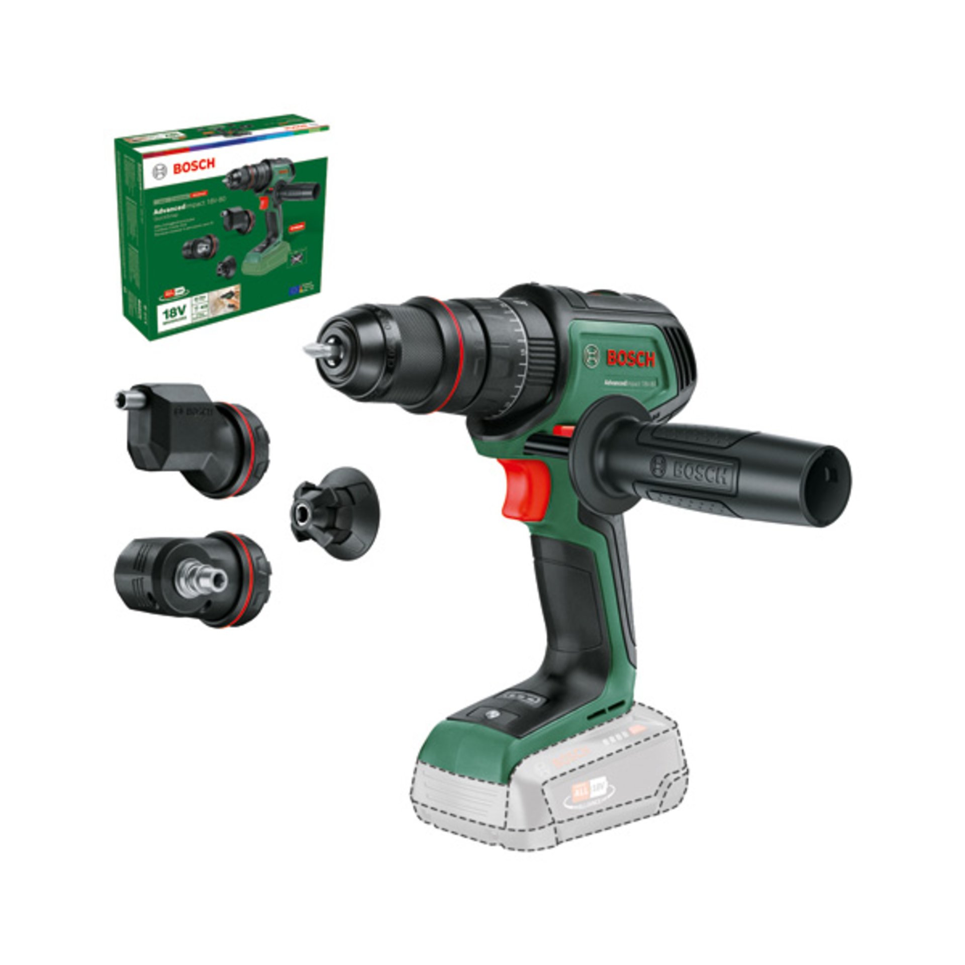 Akku-Schlagbohrmaschine AdvancedImpact 18V-80 QuickSnap, Aufsätze