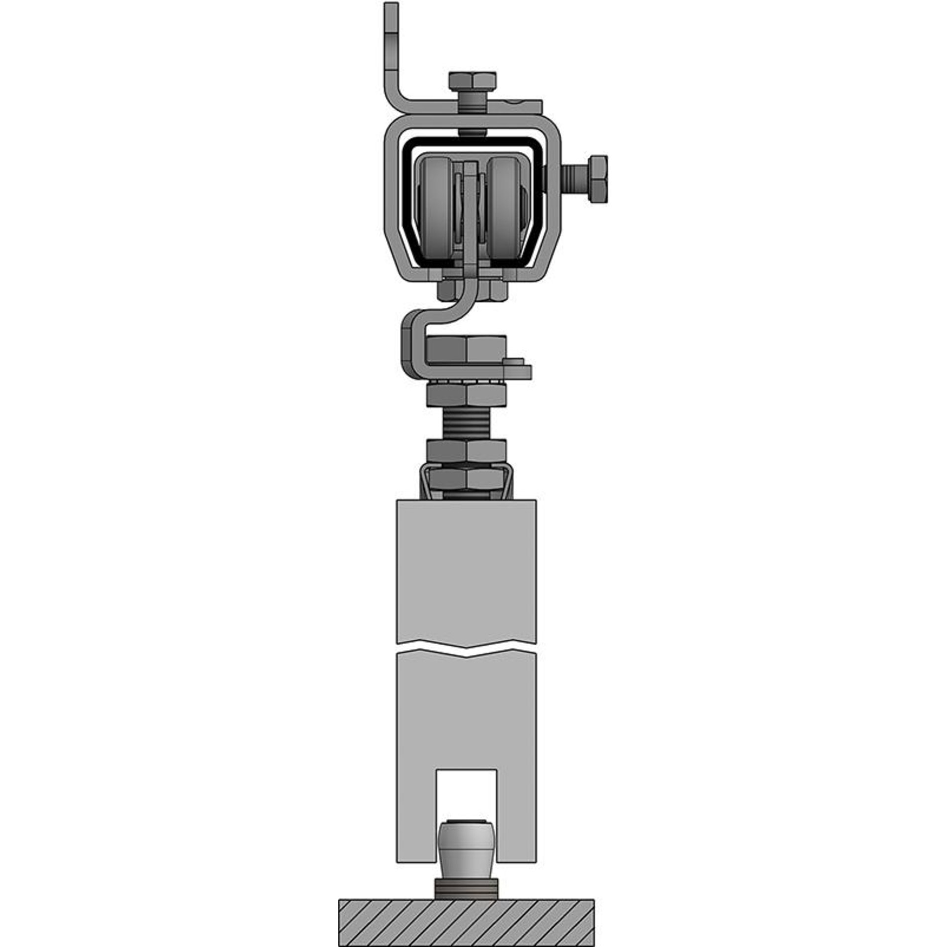 HELM 100 Schiebegarnitur blau, 1-flg. Bis 100 kg, Wand, 4000 mm