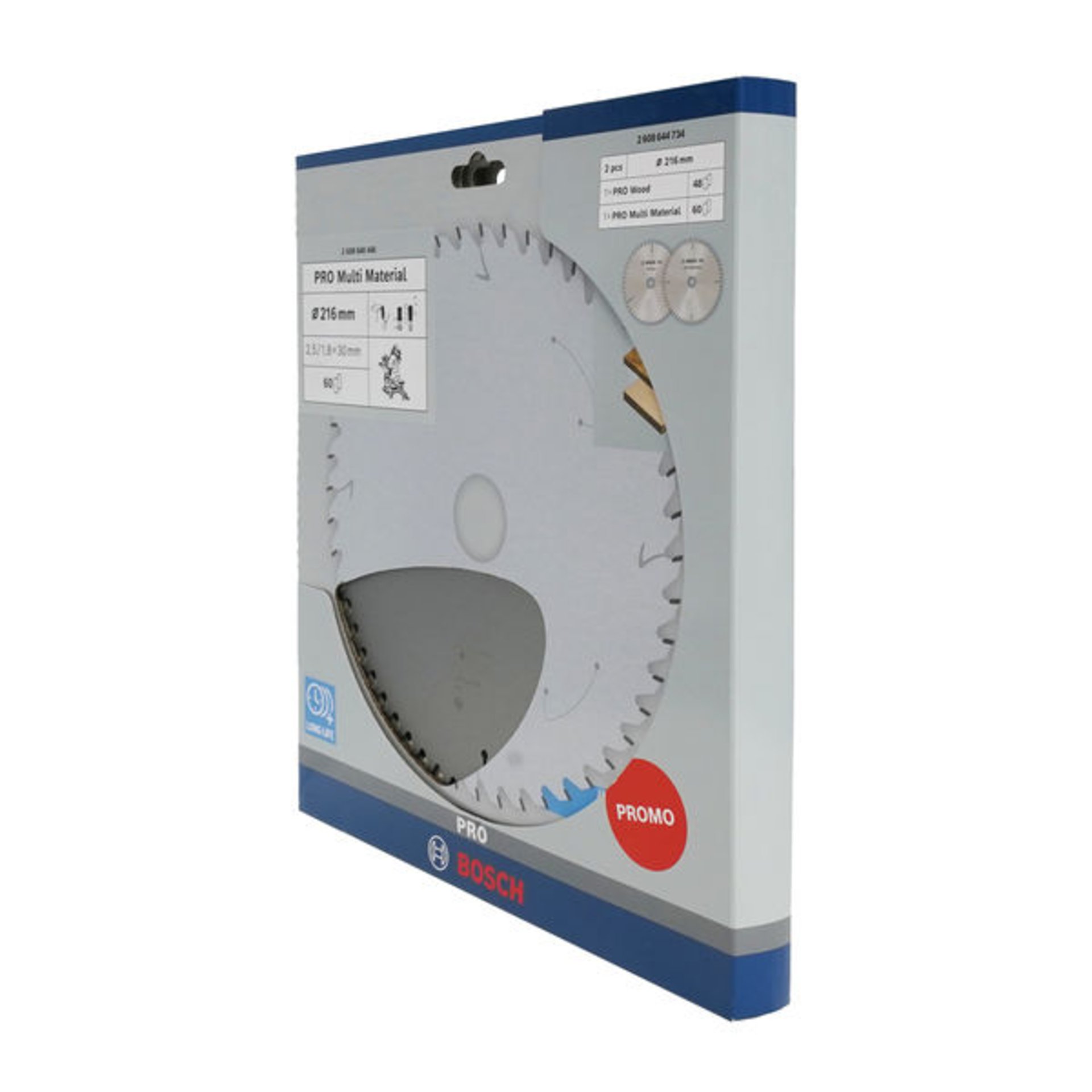 PRO Wood- und Multi-Material-Kreissägeblatt 216 mm, 2 Stk., Promo-Pack