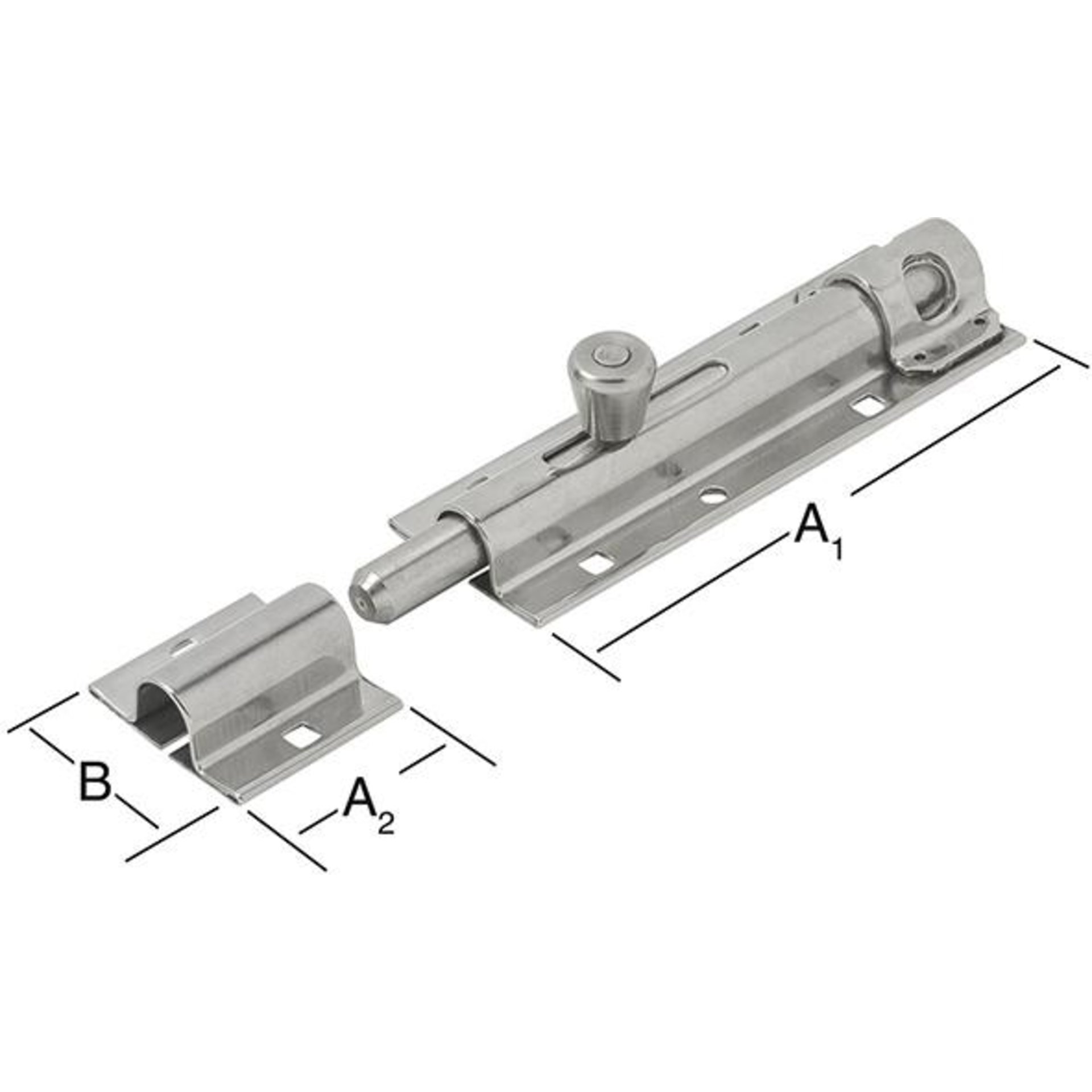 Bolzen-Türschlossriegel 130x40mm,Edelstahl V2A