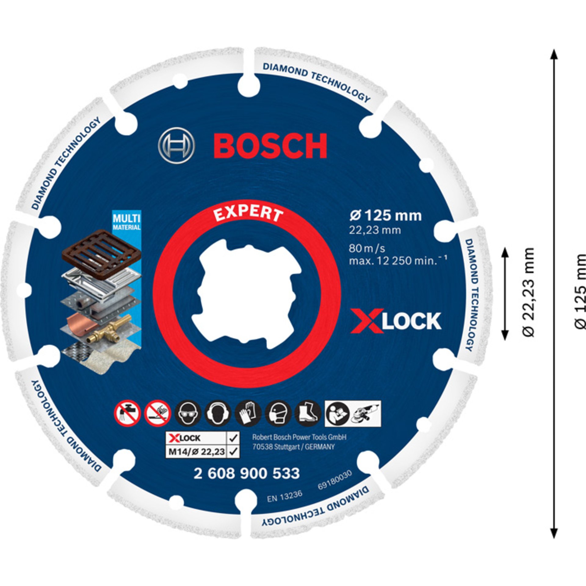 EXPERT Diamond Metal Wheel Trennscheibe, X-LOCK, 125x22,23 mm