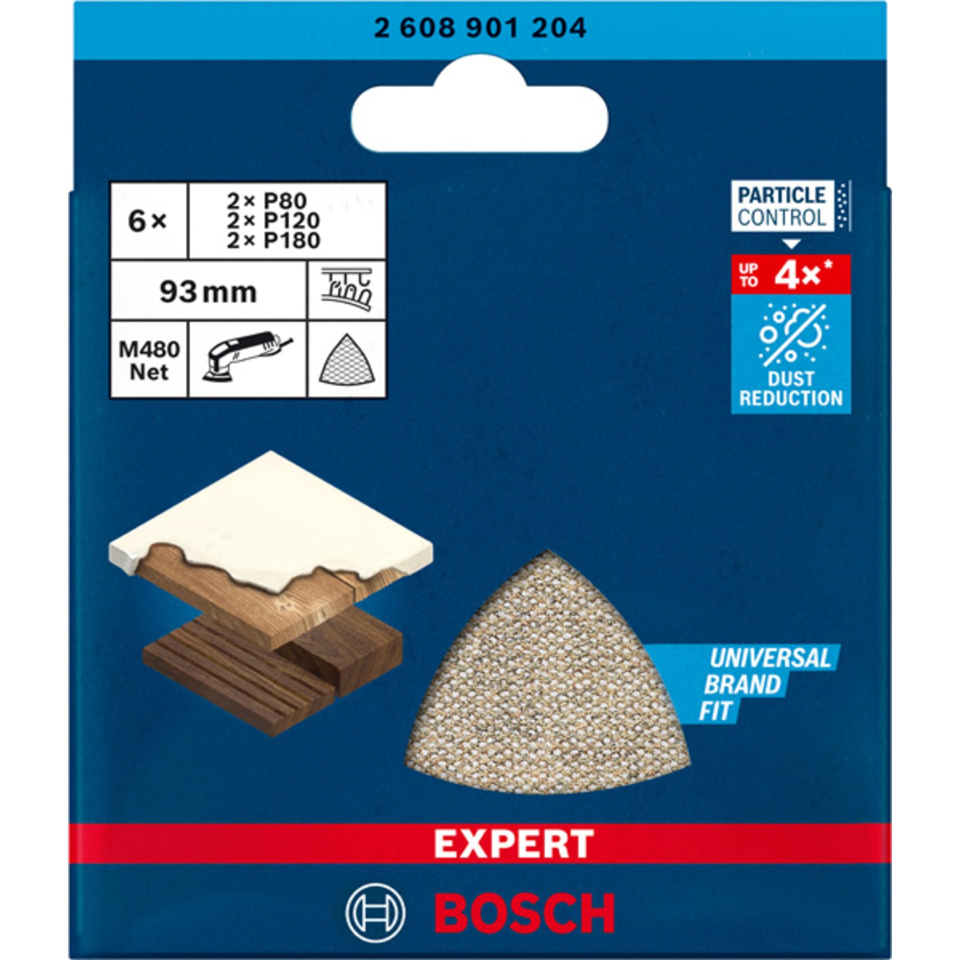 EXPERT M480 Schleifnetz Set, 93mm, K80-180, 6-tlg.