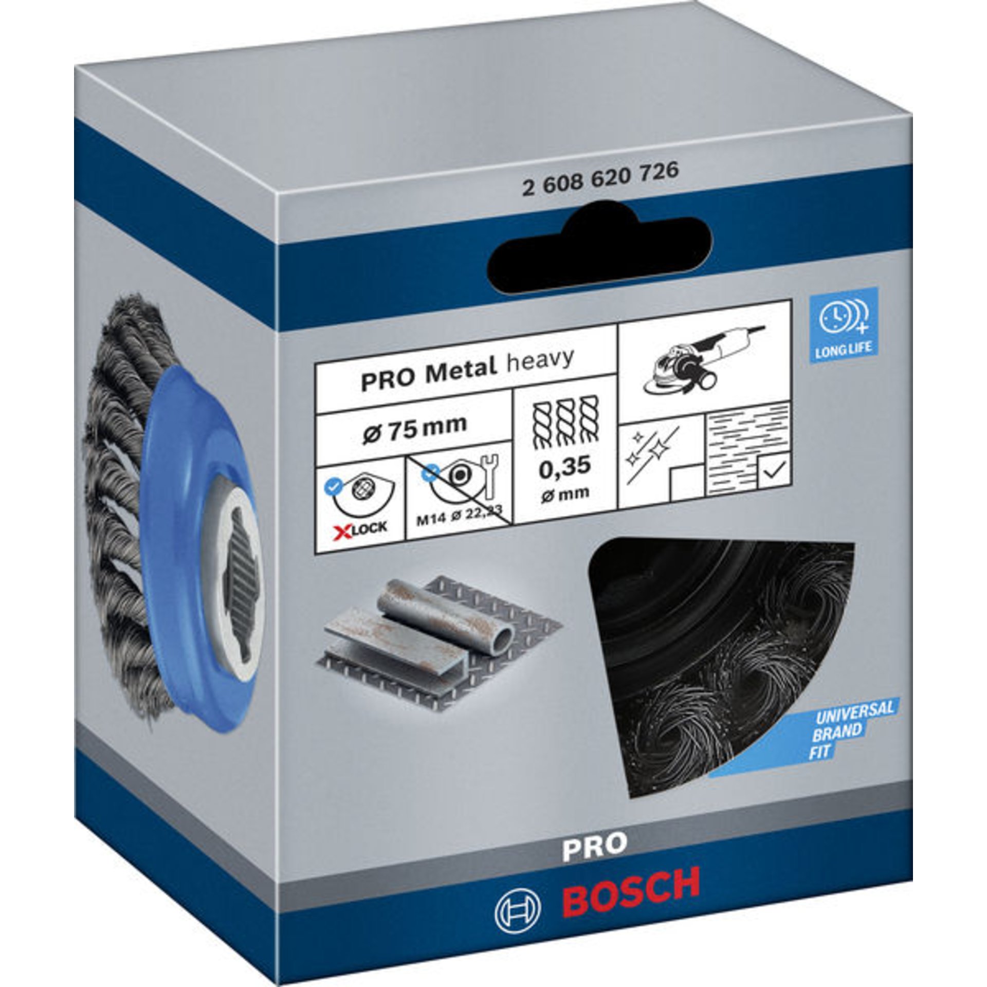 PRO Metal heavy X-Lock Topfbürste, 75 x 0,35 mm