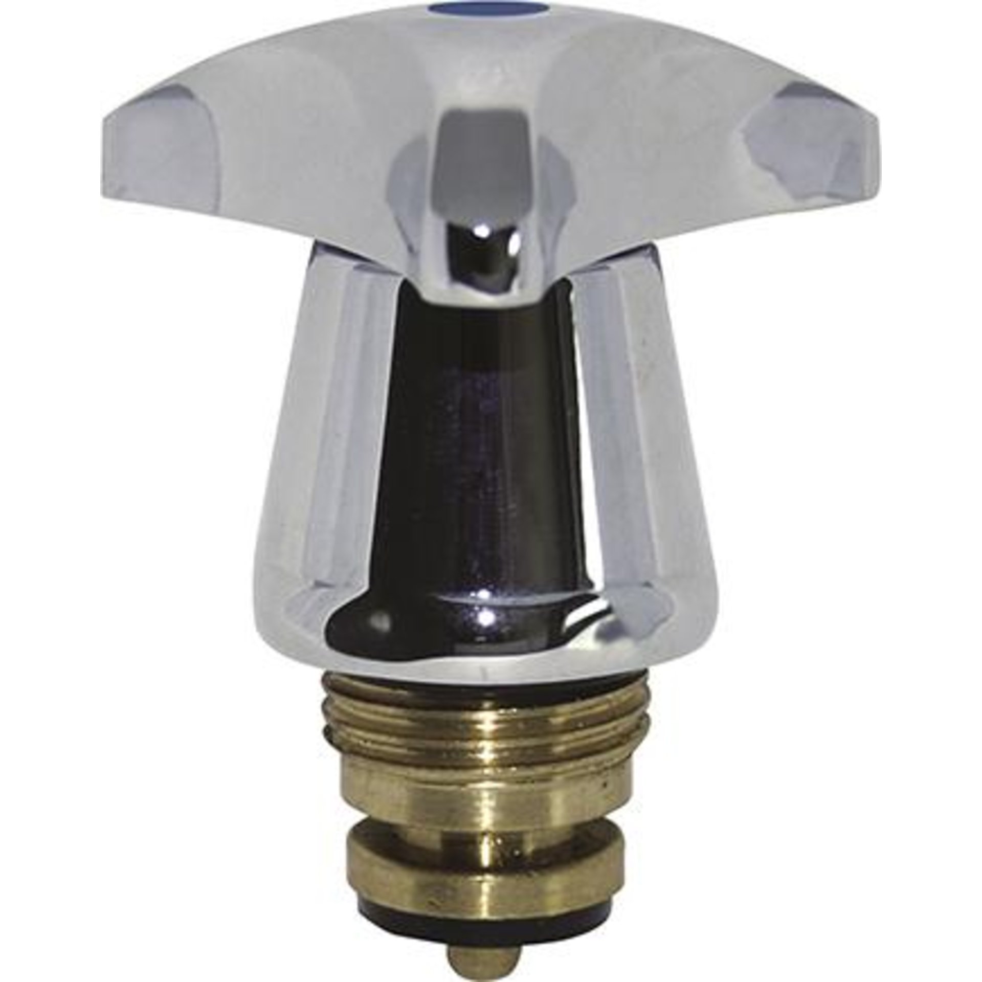 Metall-Trecorngriff, Chrom, 1/2", mit Oberteil, Markierung blau
