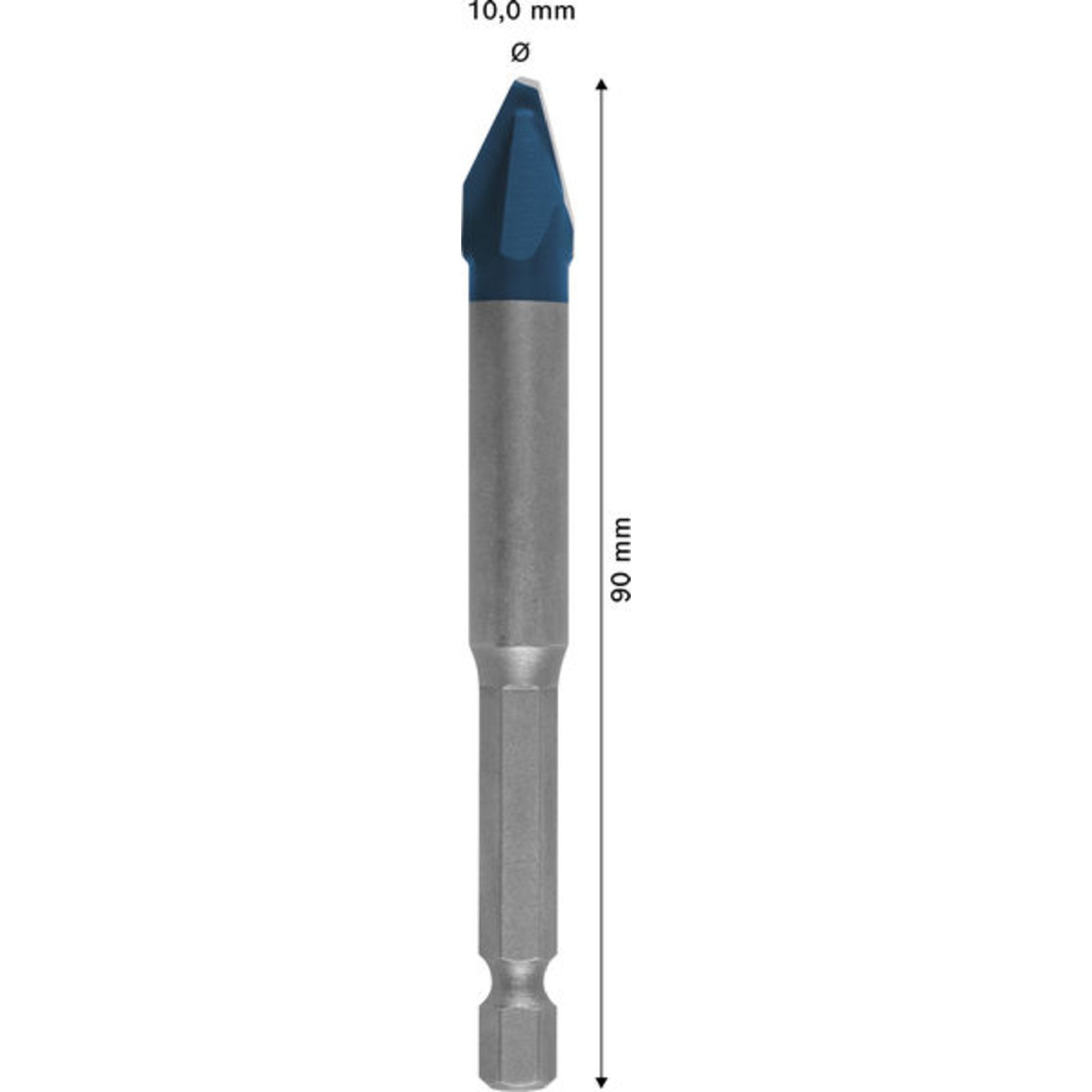 EXPERT HEX-9 Hard Ceramic Bohrer, 10 x 90 mm