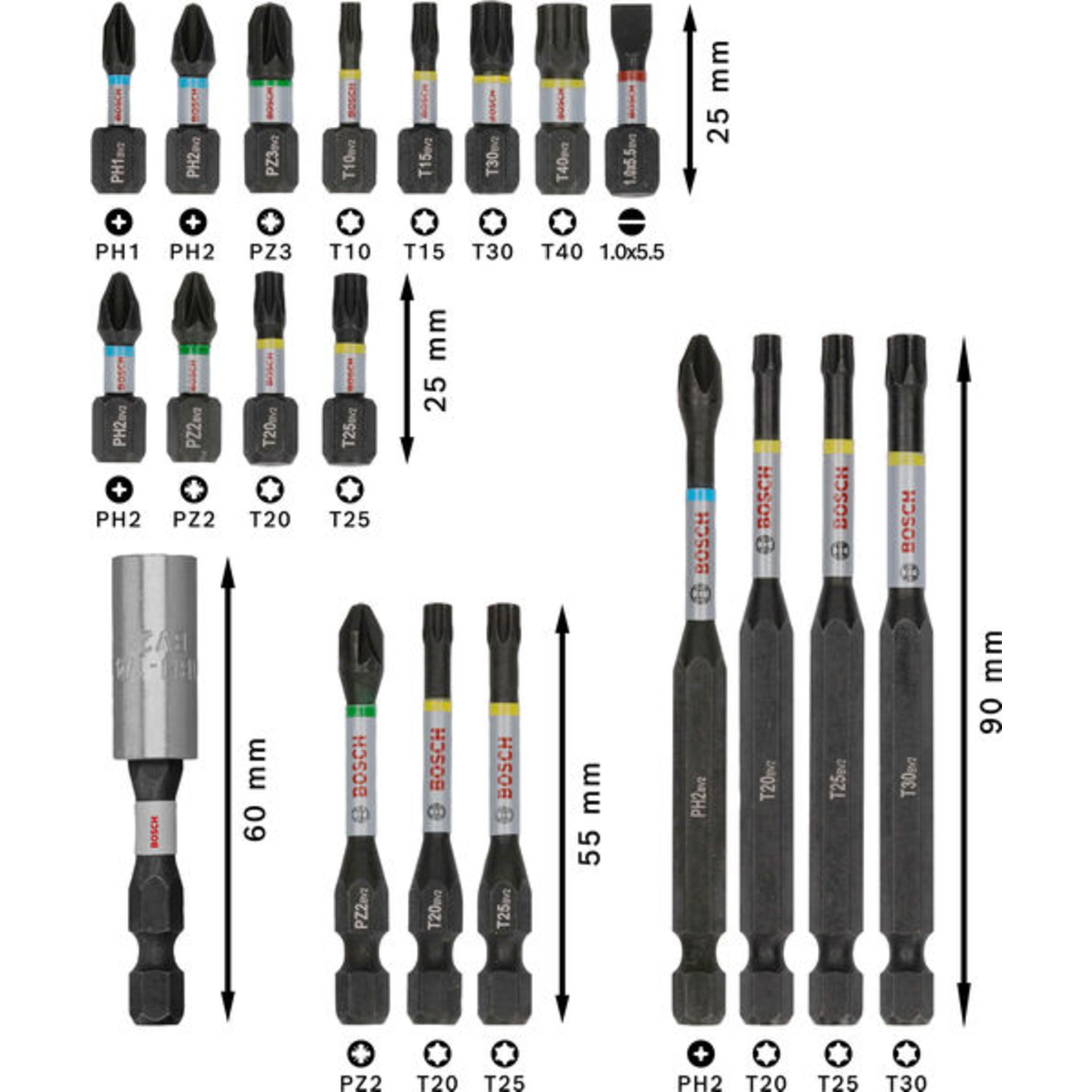 PRO Impact Schrauberbit Set, 20-tlg.