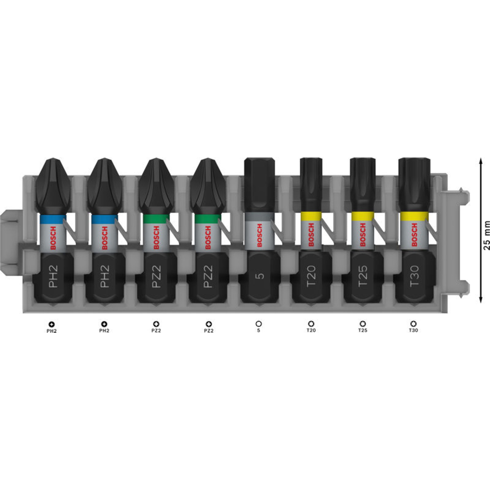PRO Impact Bit Set, 25 mm, 8-tlg
