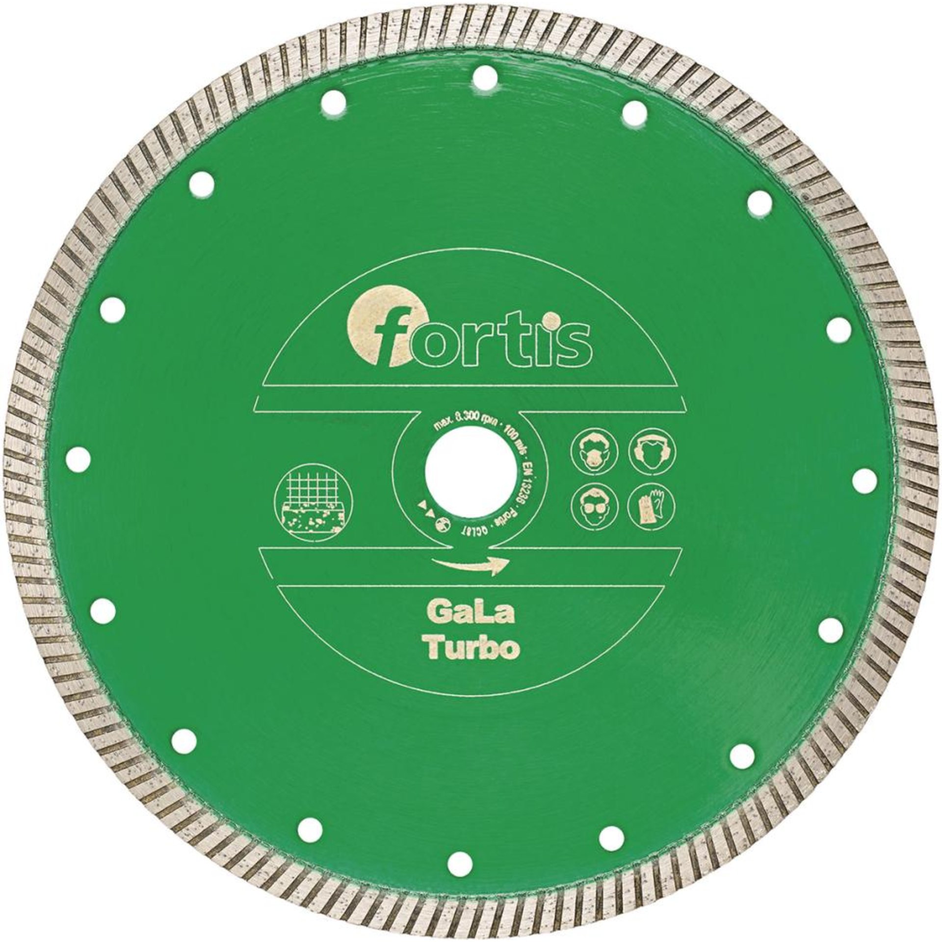 Diamant-Trennscheibe GaLa Turbo Ø 115 mm mit Turbosegment 10 mm Bohrung 22,2 mm FORTIS
