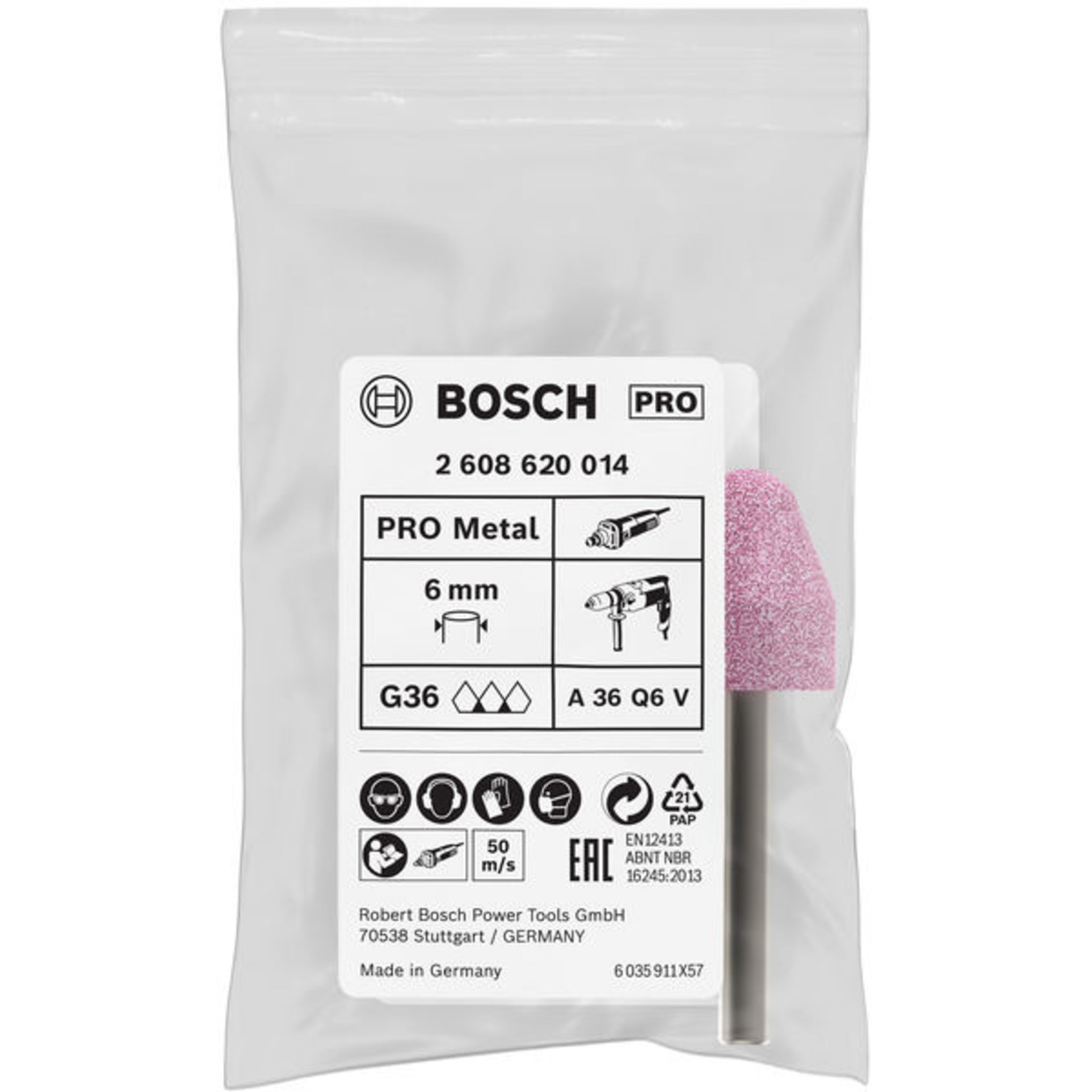 PRO Steel Schleifstiftset, 20 x 25 mm, G60, konisch
