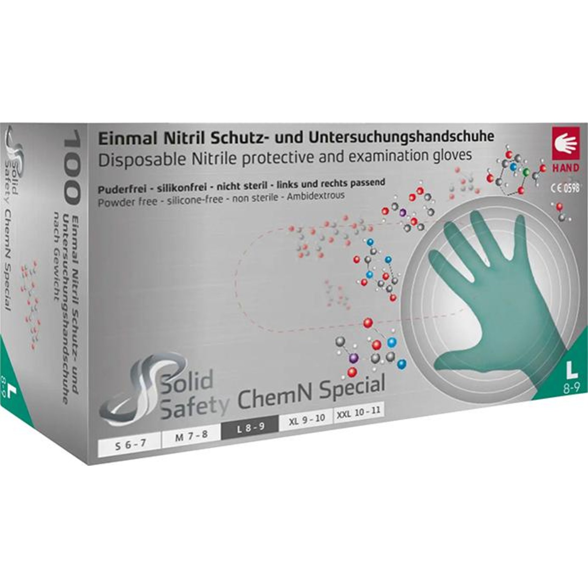 Einweghandschuhe Nitril, ChemN Special, puderfrei, Gr.2XL