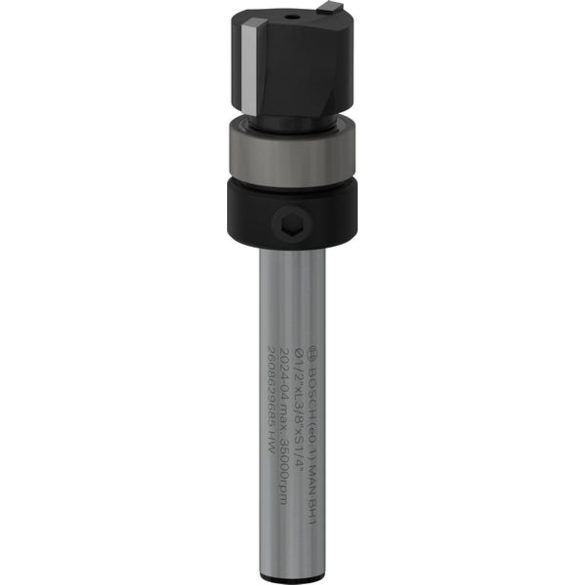 PRO Bündigfräser mit oberen Kugellager, D 1/2", L 3/8", S 1/4"