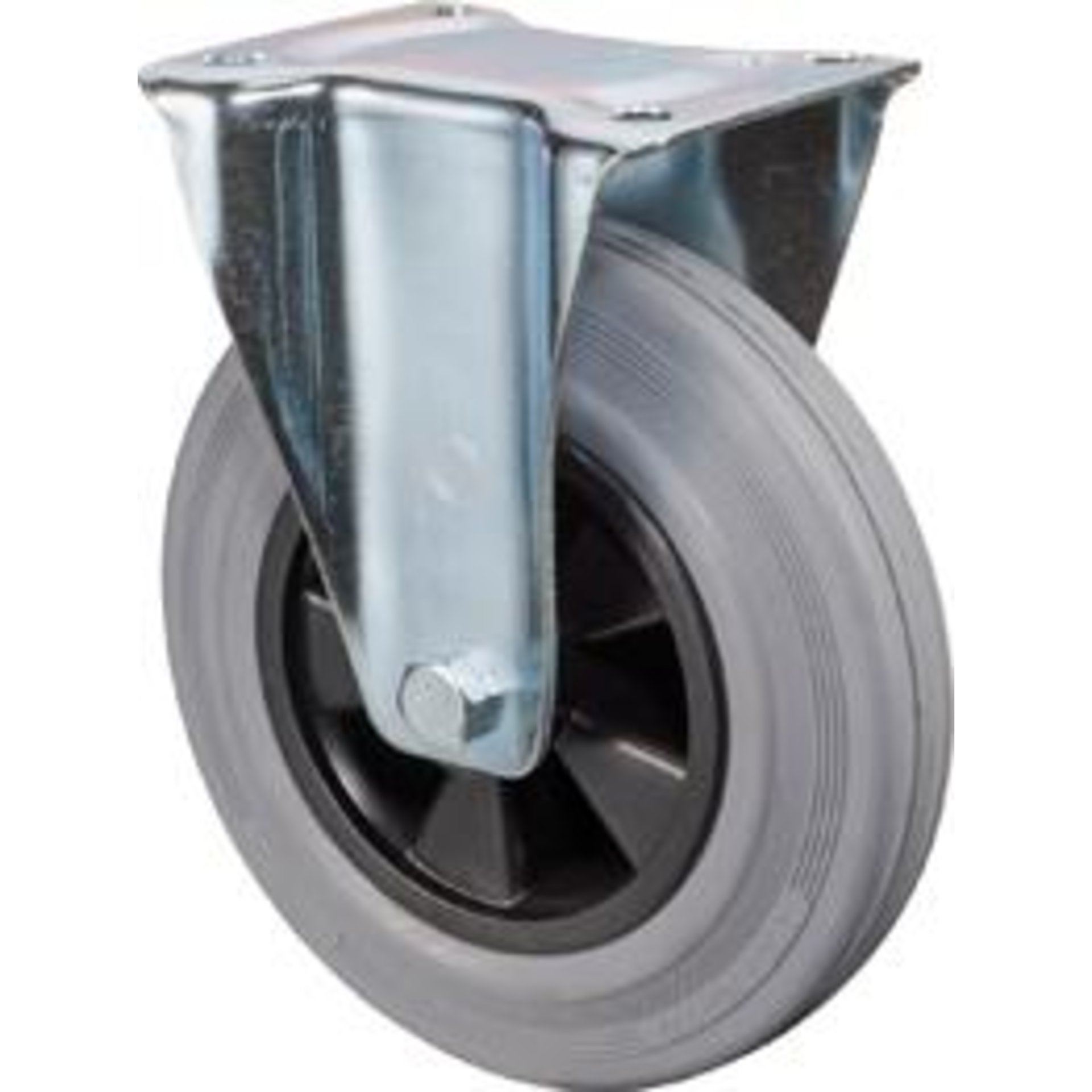 Bockrolle 100mm L410.B46 Platte,Gummi grau,RL L410.B46.100 BS ROLLEN