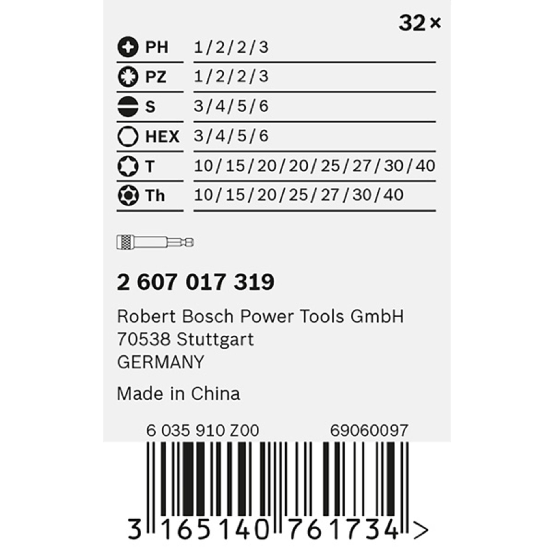 32-tlg. Schrauberbit-Set, PH, PZ, H, T
