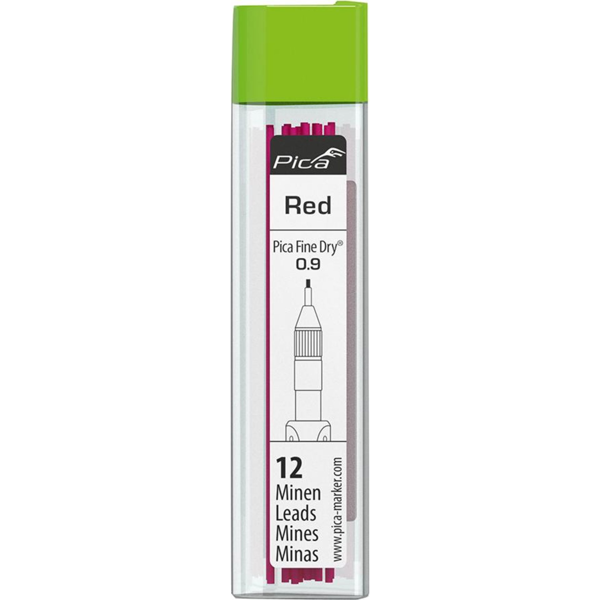 Ersatzminen rot (12 St.) für Pica Fine Dry Pica PICA