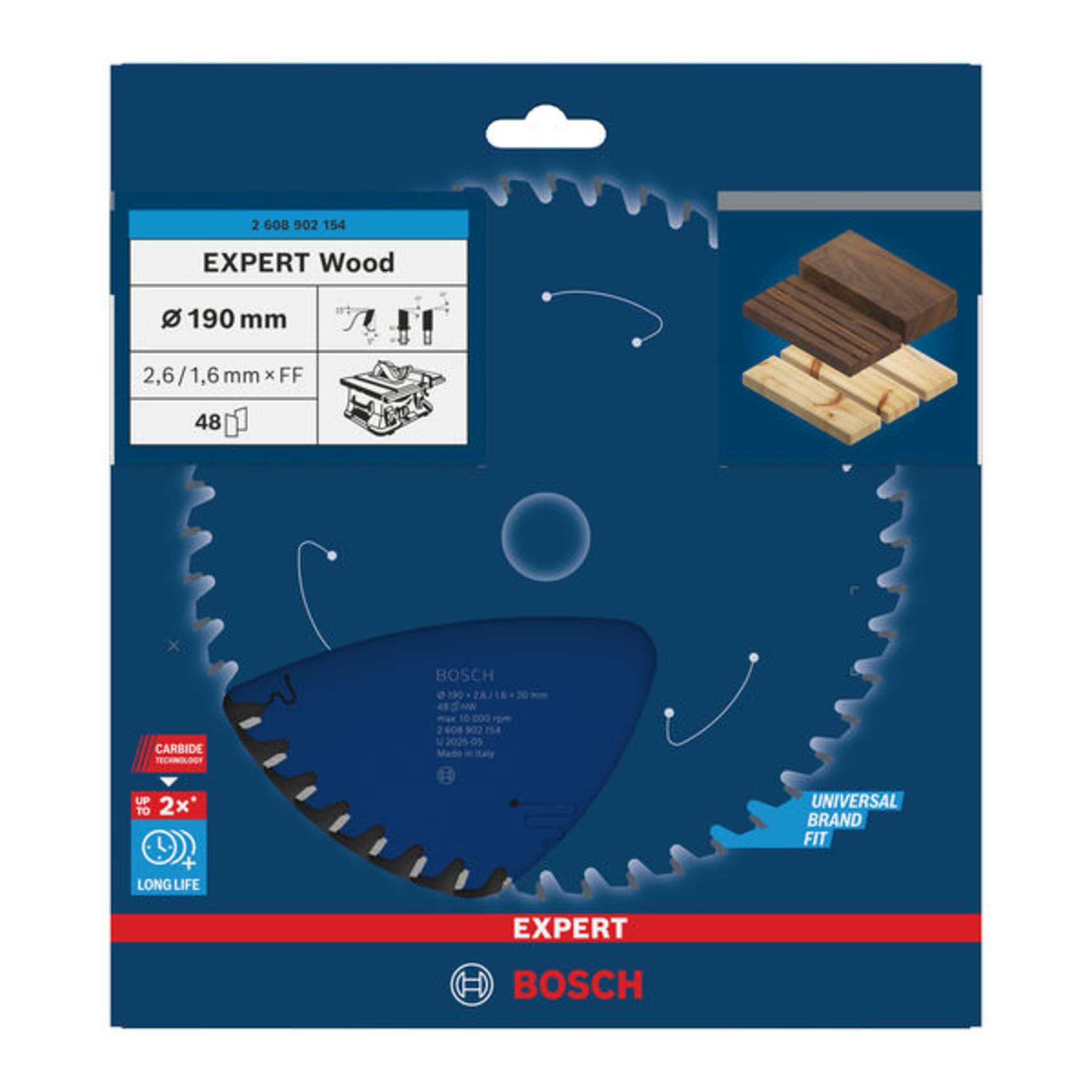 EXPERT Wood Kreissägeblatt, 190x2,4x30 mm, Z48