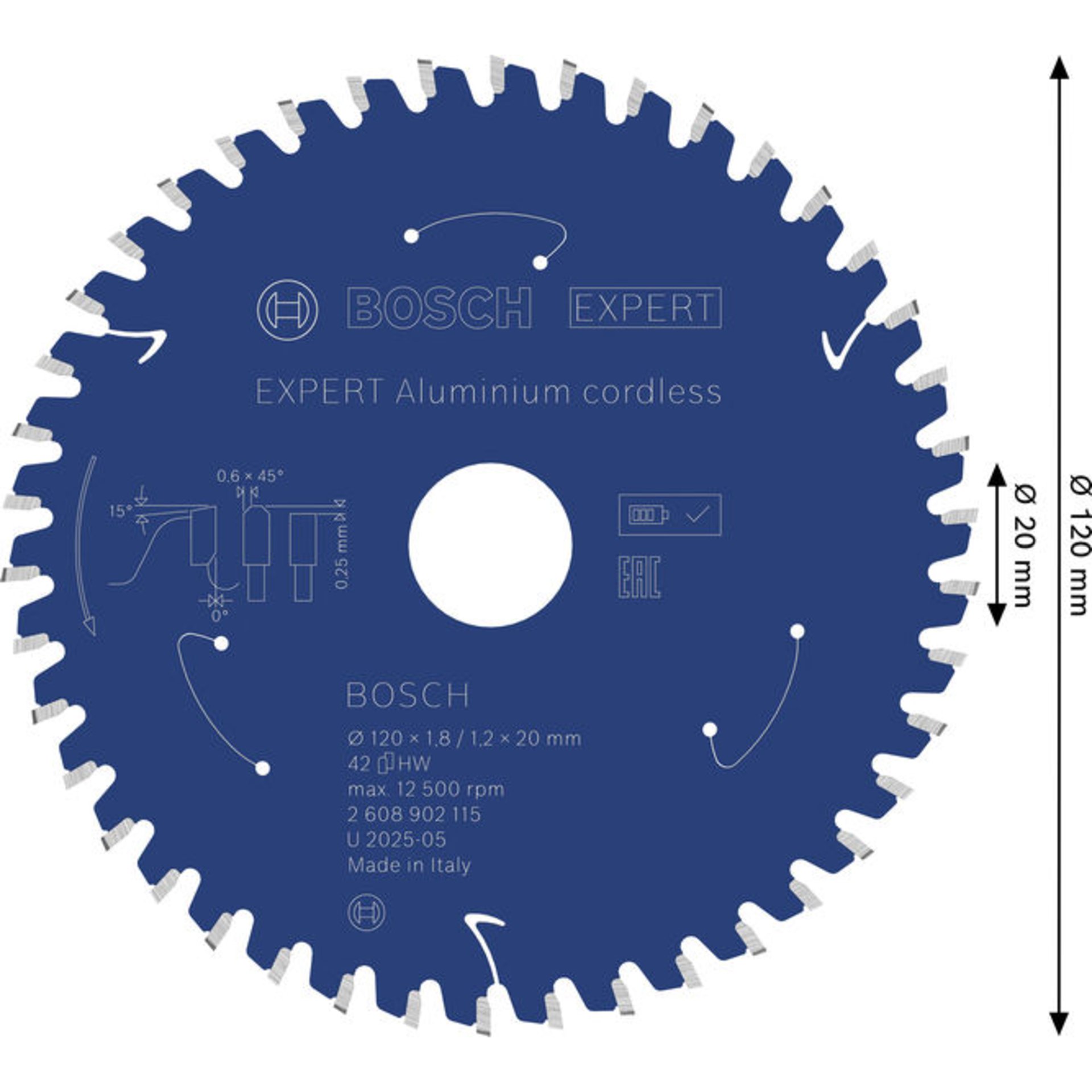 EXPERT Aluminium Kreissägeblatt, 120x20 mm, Z42