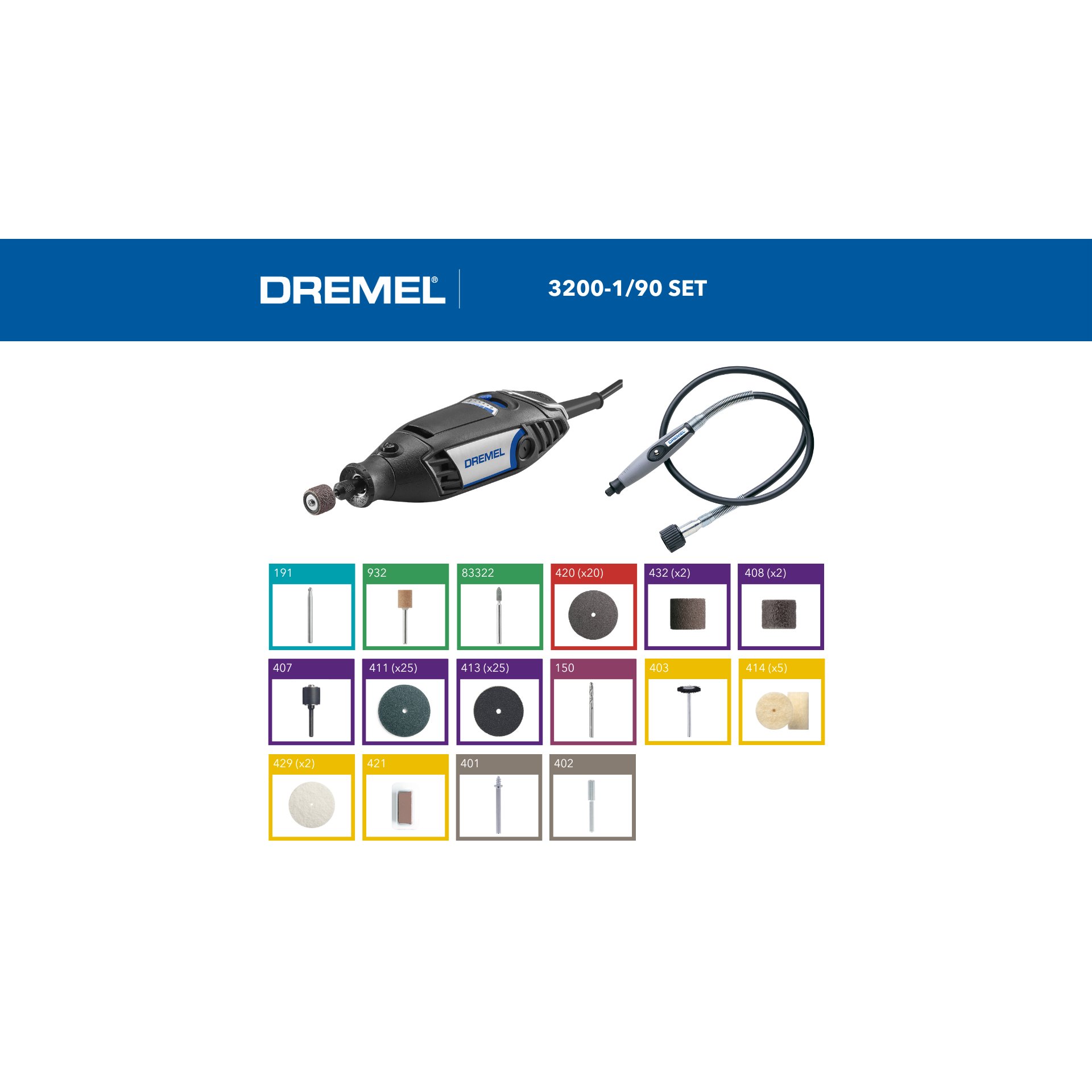 DREMEL® 3200, Multitool, 90 Zubehöre, 1 Vorsatzgerät