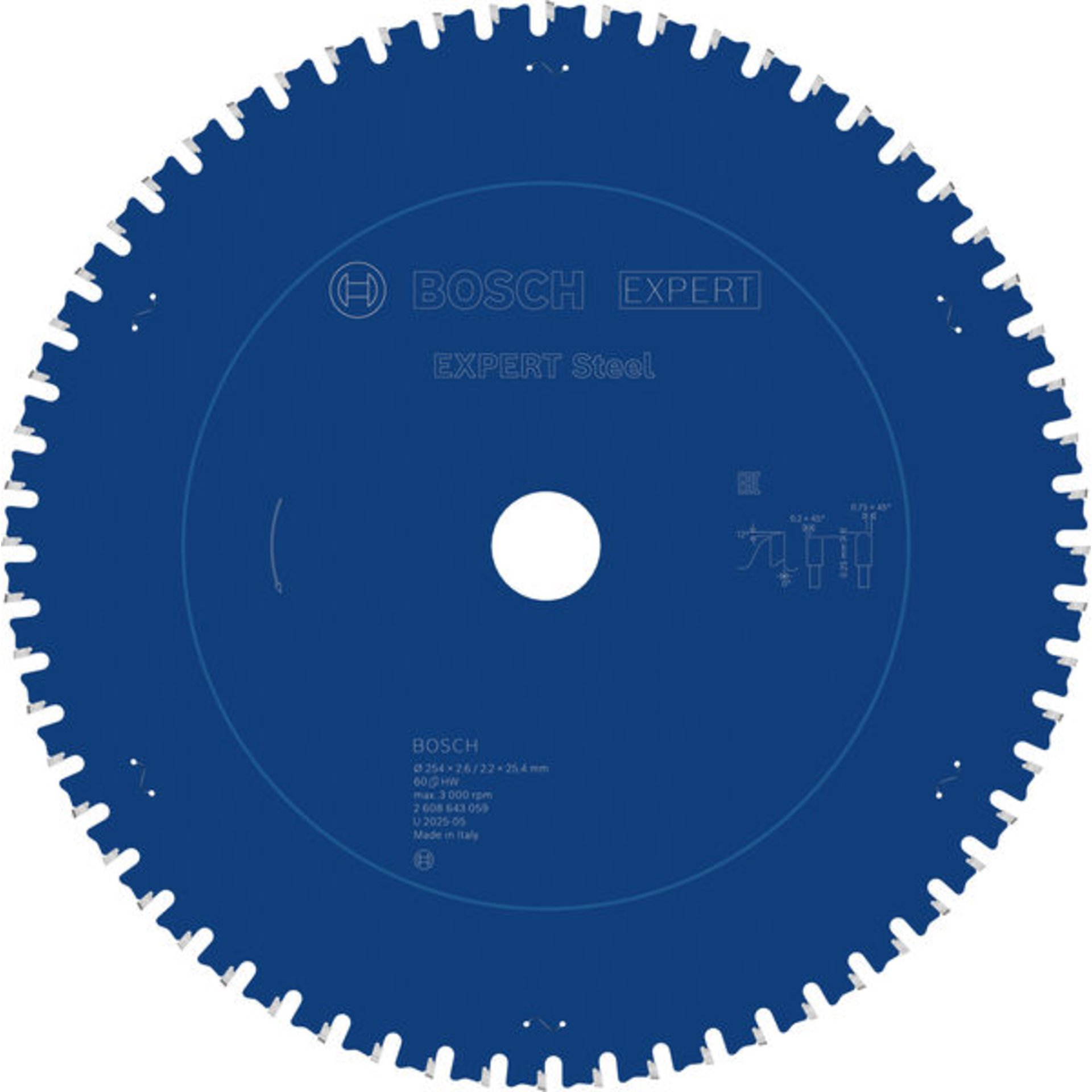 EXPERT Steel Kreissägeblatt, 254x2,6/2,2x25,4 mm, Z60