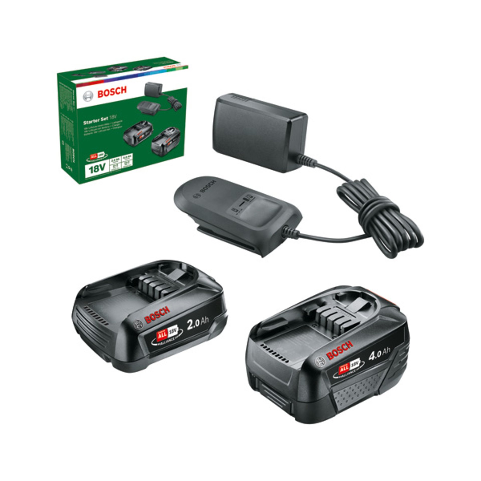 Starter-Set 18V, 1 x Akku PBA 18V 2.0Ah, 1 x Akku PBA 18V 4.0Ah