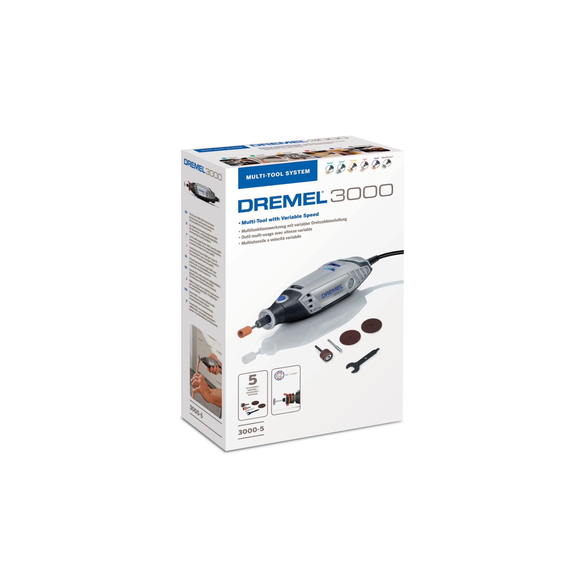 DREMEL® 3000-5 Multifunktionswerkzeug (130 W) mit 5 Zubehöre