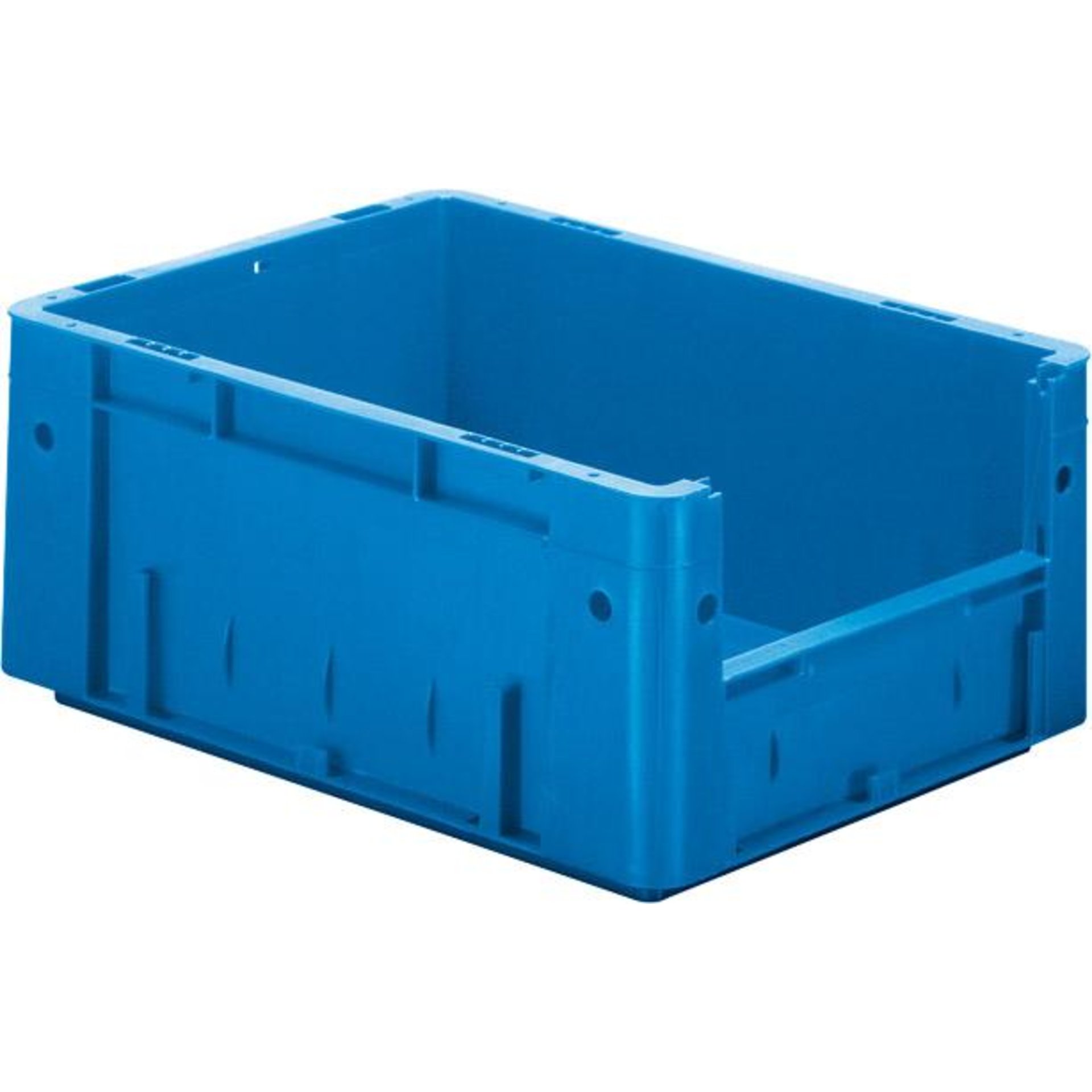 Sichtlagerkasten blau B300xT400xH175 mm Auflast 500kg, VE 4 Stk. ohne Griffloch LA-KA-PE
