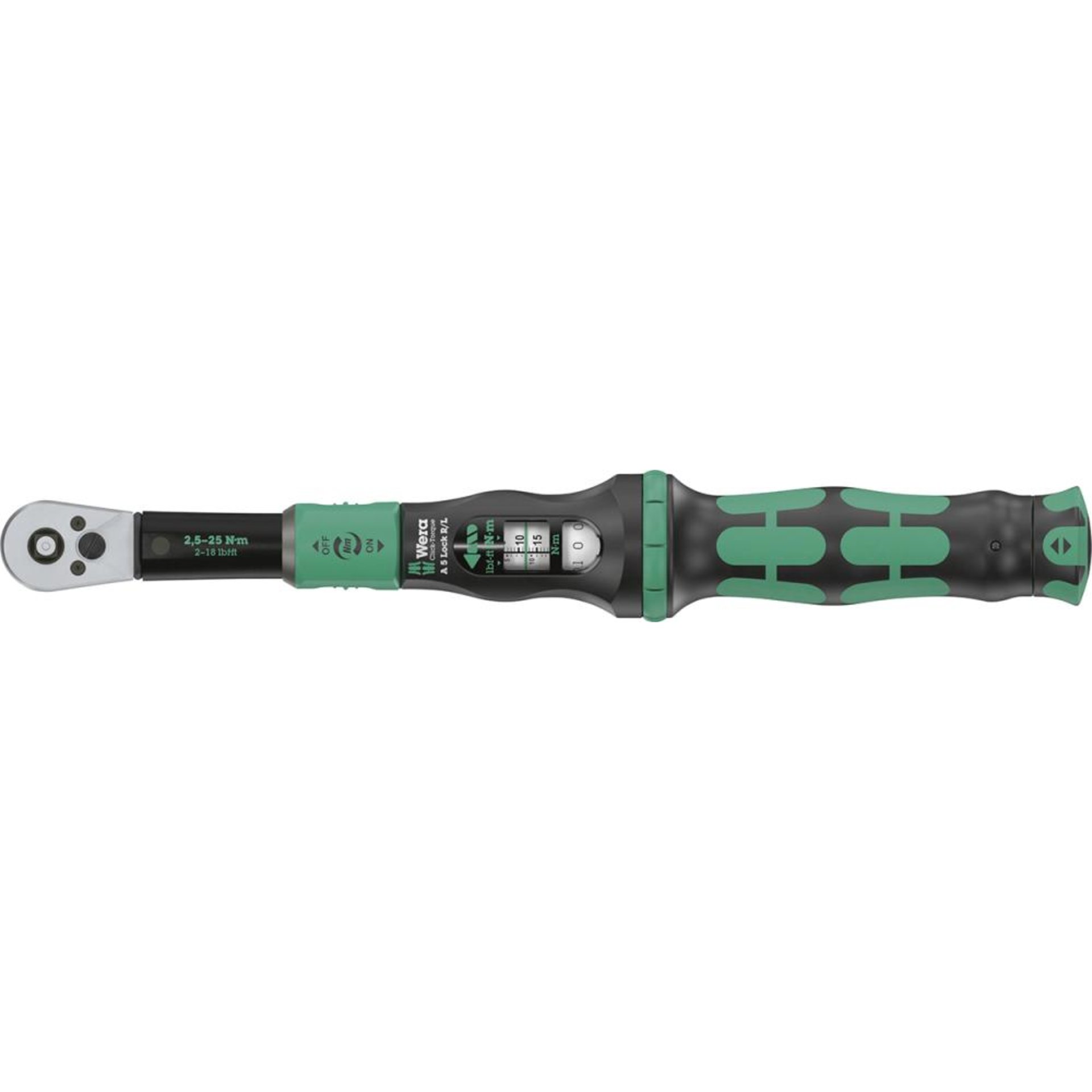 Drehmomentschlüssel Click-Torque Lock A5 R/L 2,5-25Nm 1/4" Wera