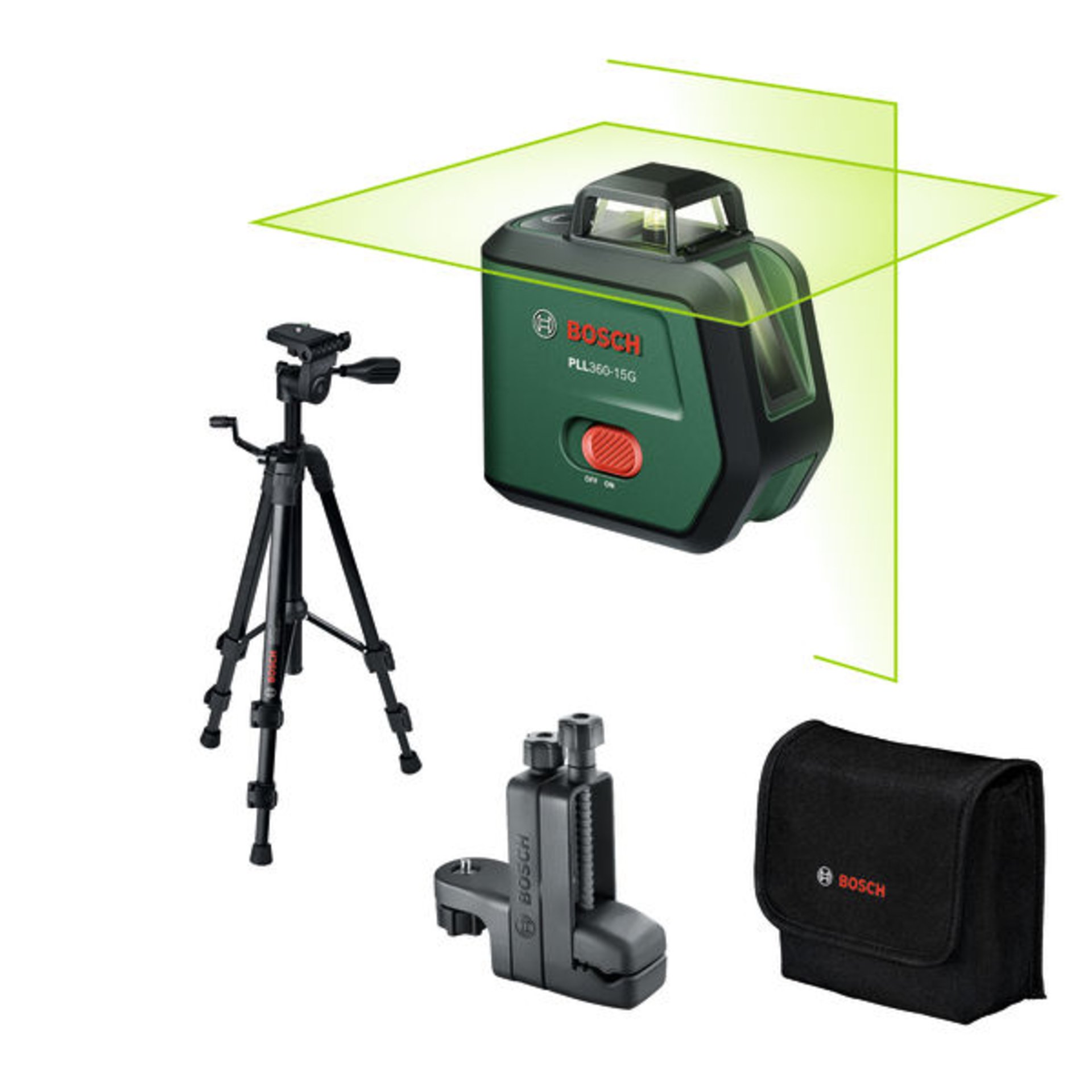 Kreuzlinien-Laser PLL360-15G Premium Set, 1 x Akku BA 3.6V 2.0Ah in Tasche