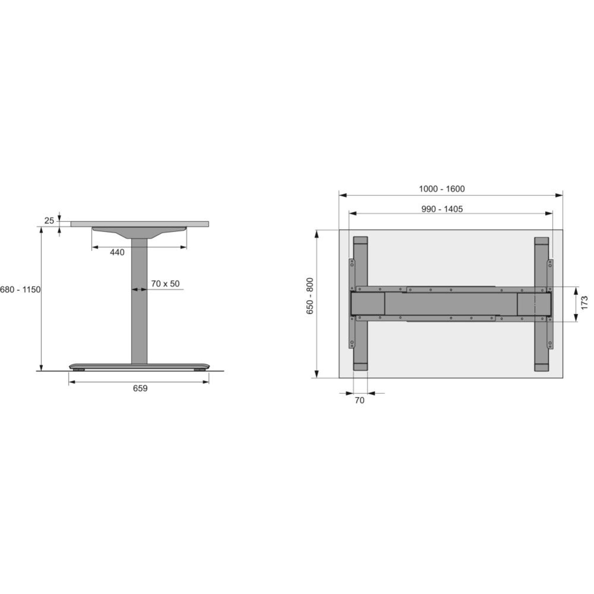 Elektro-Tischgestell,9277885,Hub 470mm