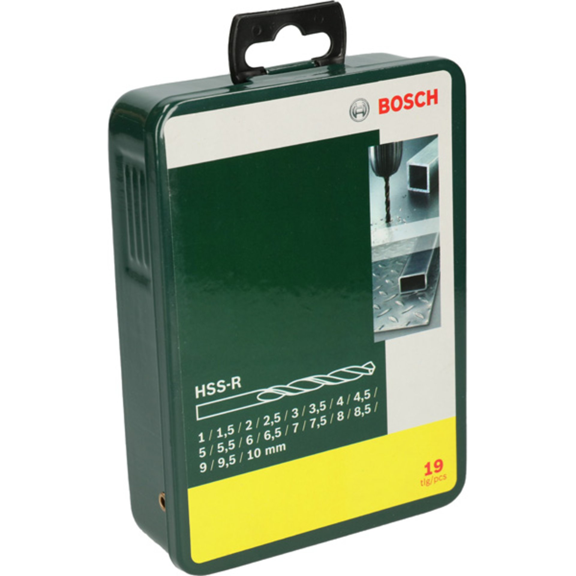 Metallbohrer-Set HSS-R, 19-teilig, 1 - 10 mm, Metallkassette