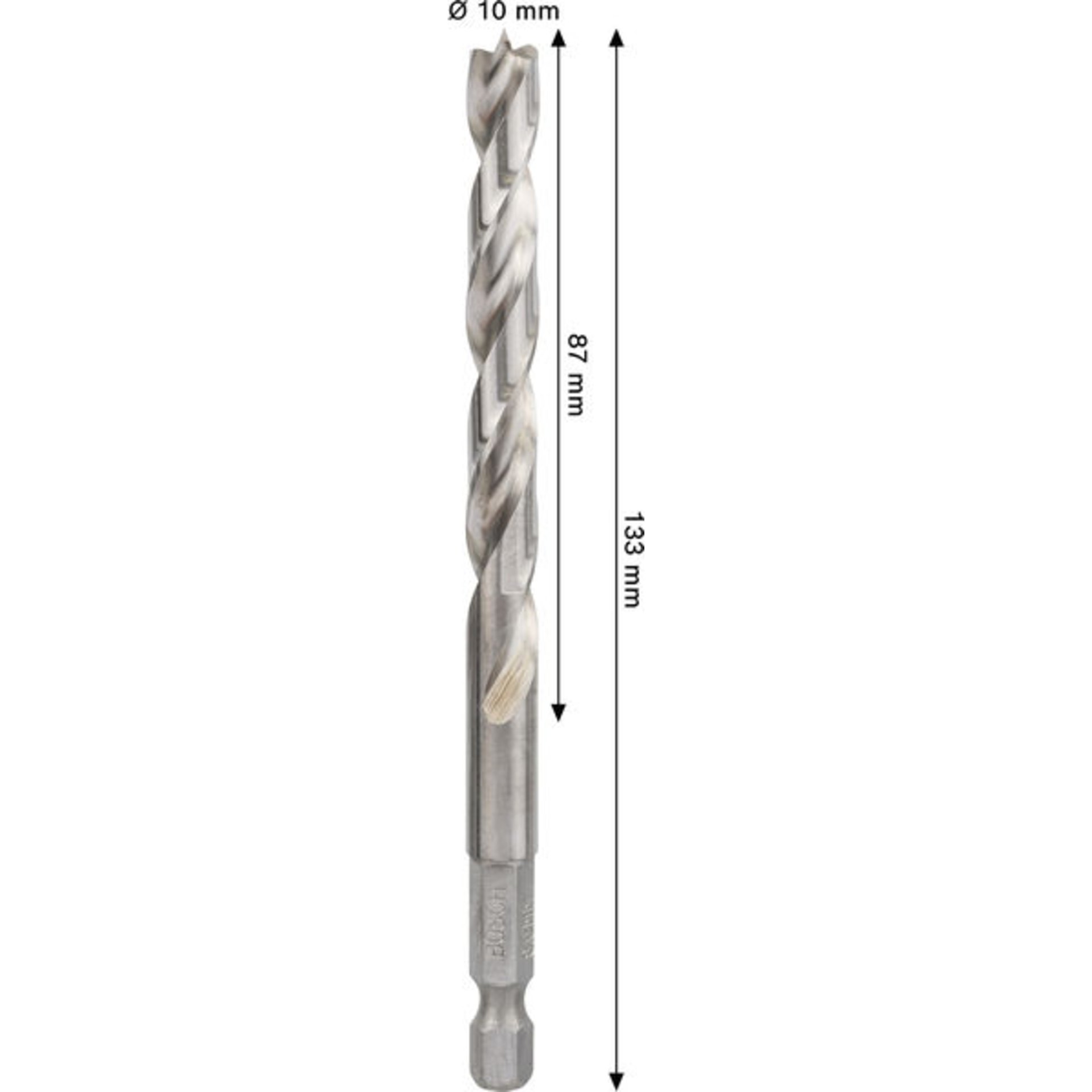 PRO Wood HSS-Holzspiralbohrer, 10x87x133 mm