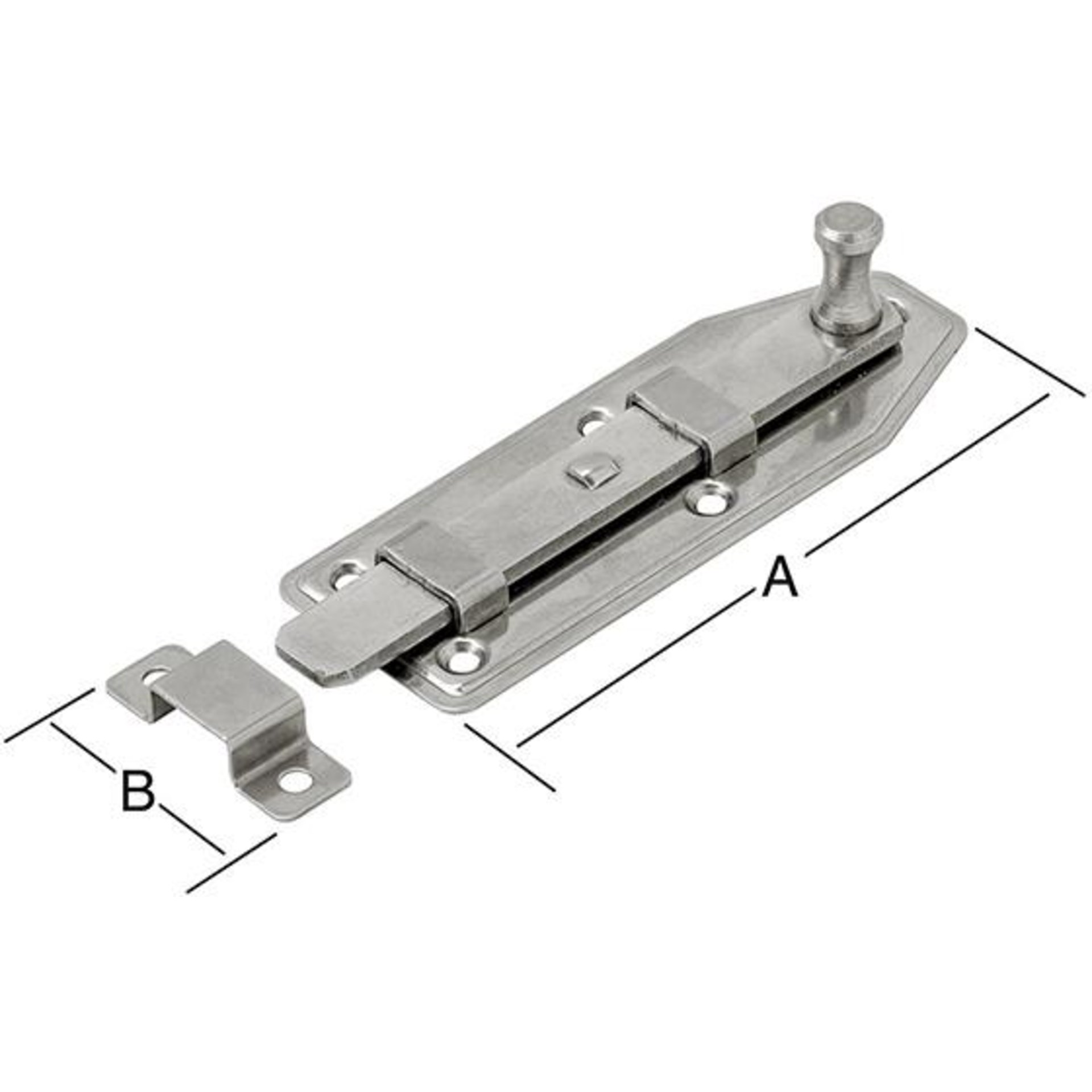 Fensterriegel 100x35mm gerade, Edelstahl V2A