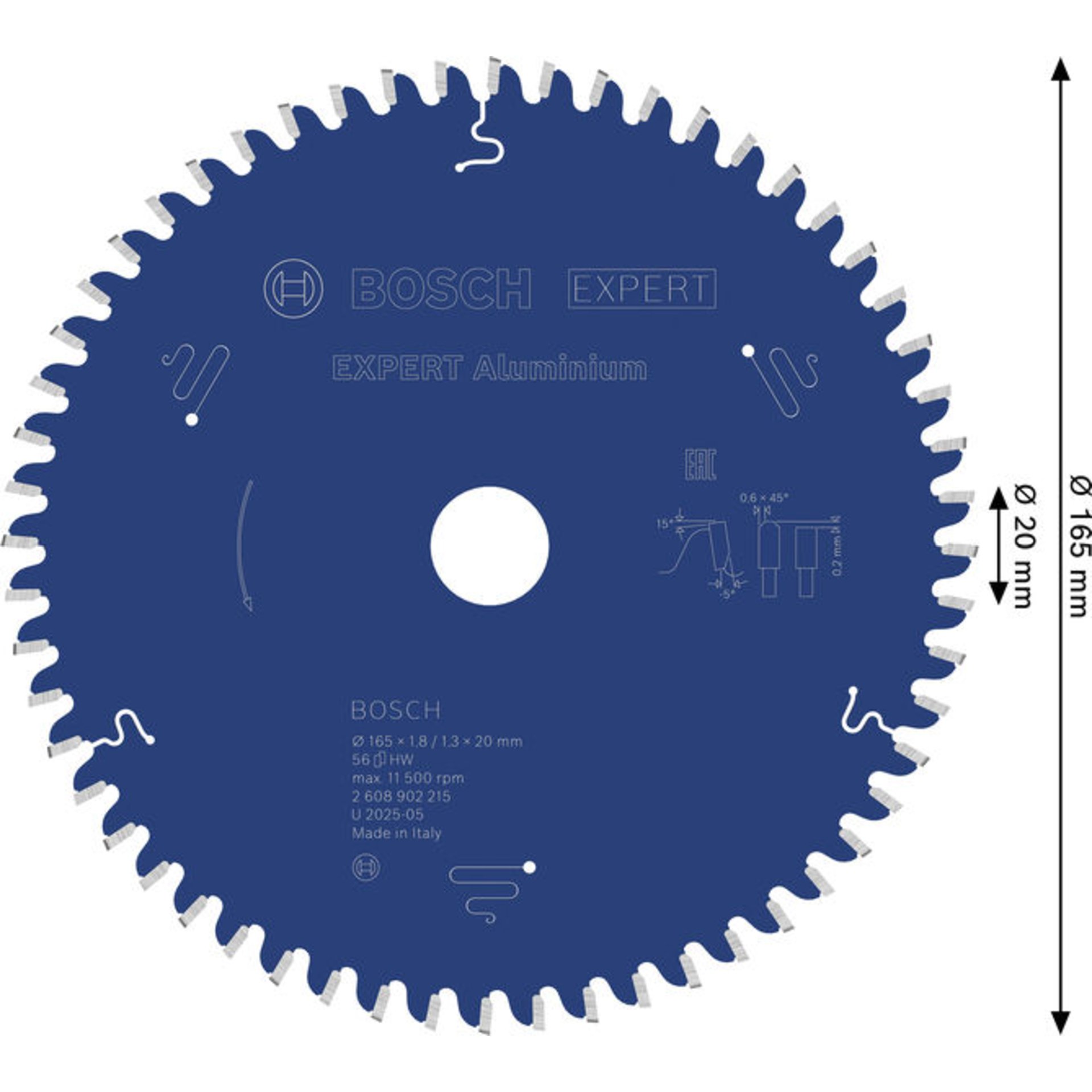 EXPERT Aluminium Kreissägeblatt, 165x20 mm, Z56