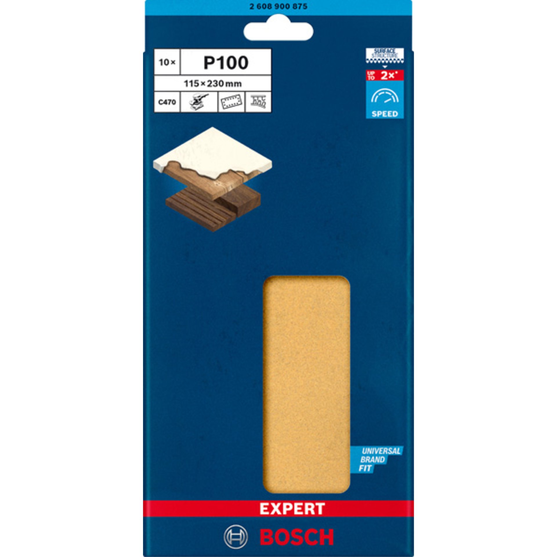 EXPERT C470 Schleifblatt, 115x230mm, K100, 14 Löcher, 10-tlg.