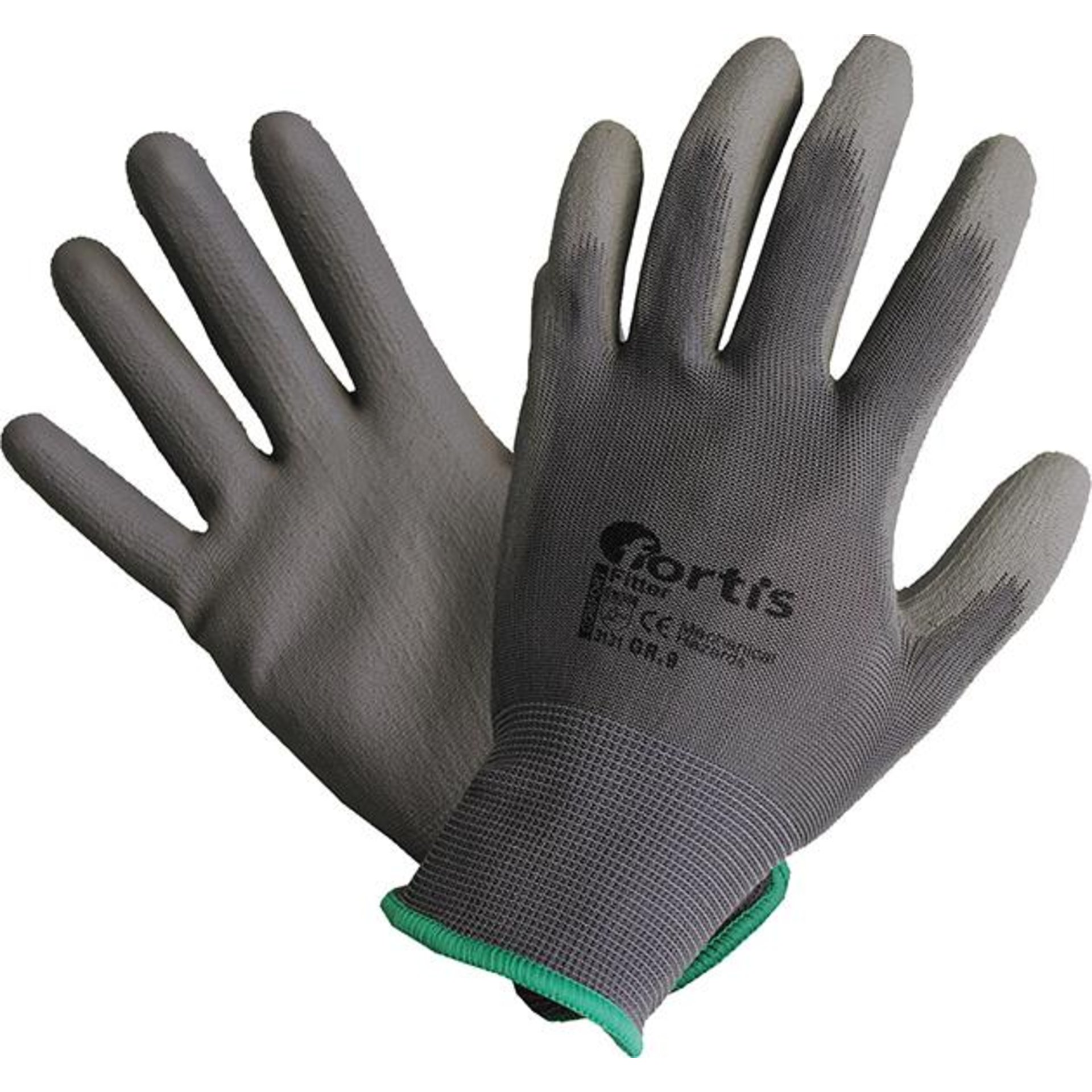Handschuh Fitter PU, grau,SB-verpackt,Gr.10, FORTIS