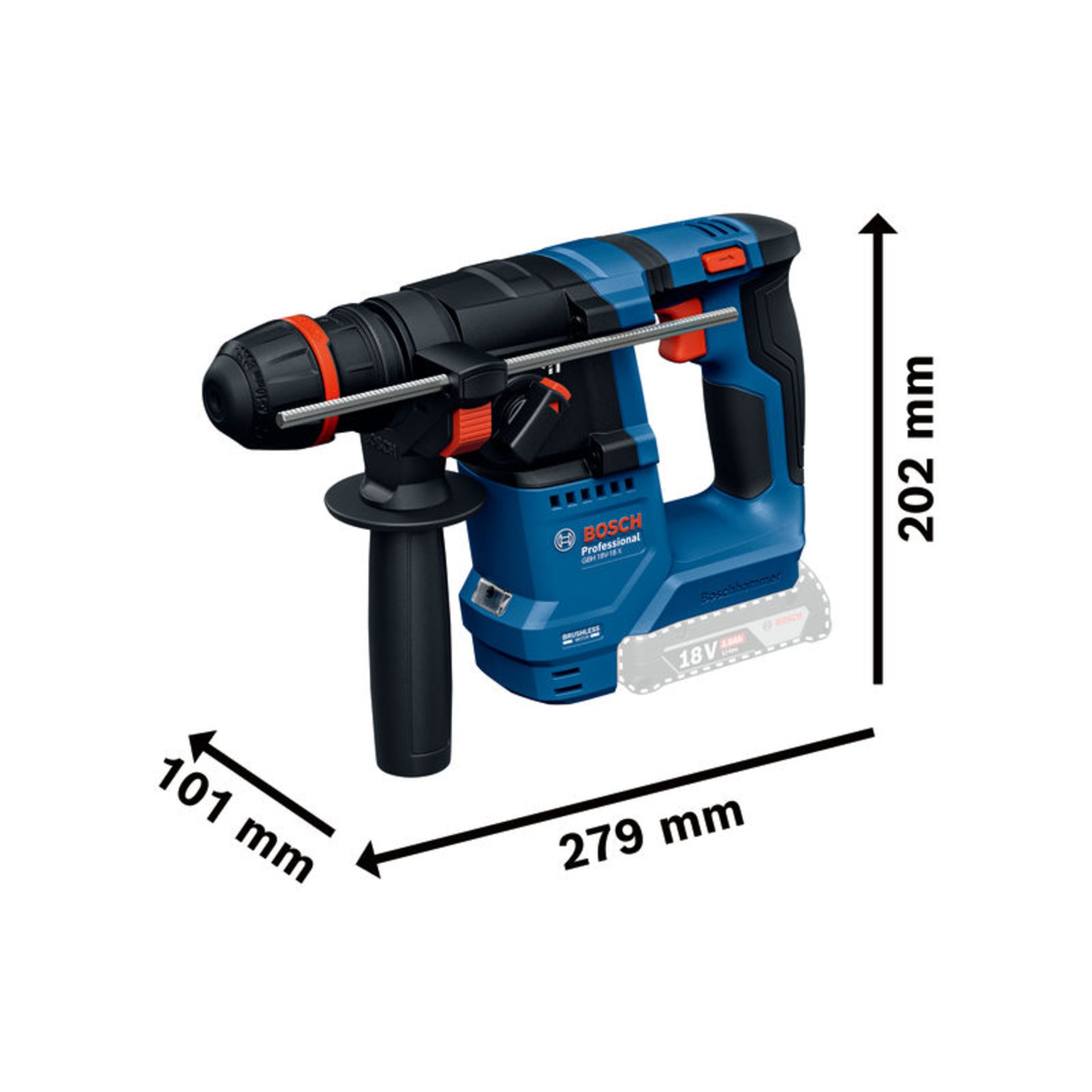 Akku-Bohrhammer mit ONECHUCK GBH 18V-18 X