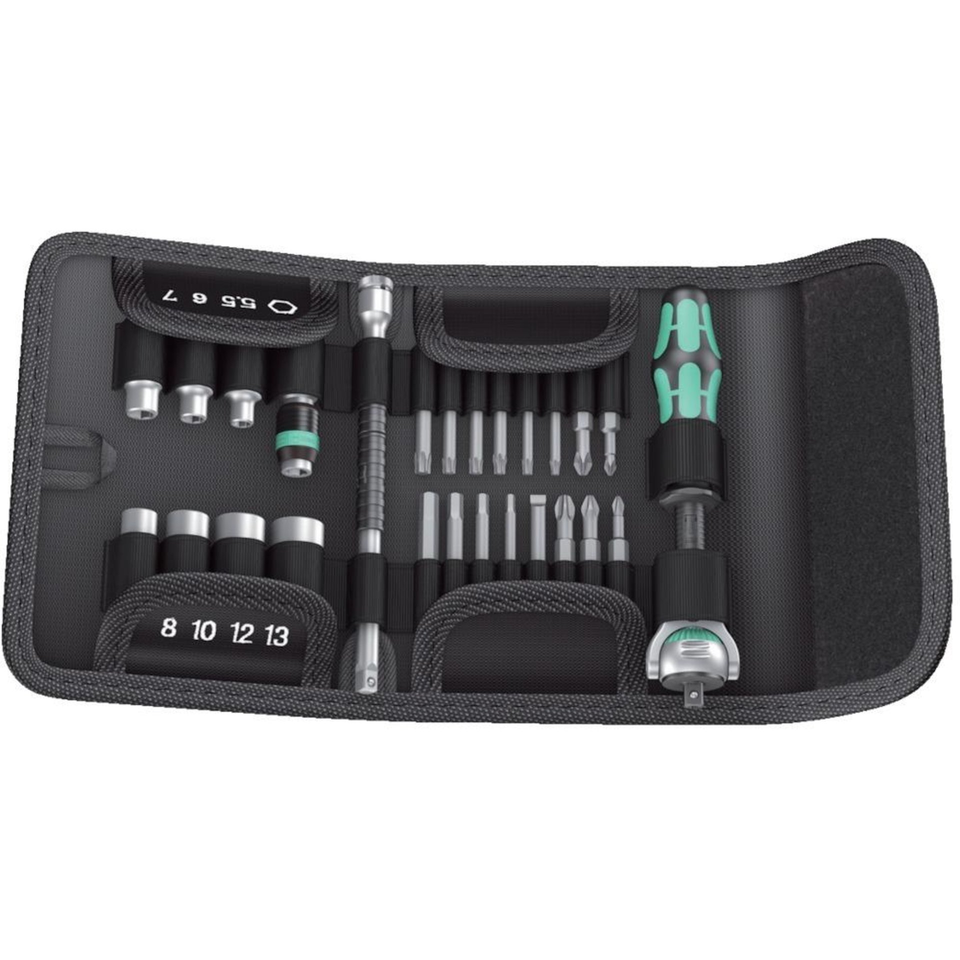 Steckschlüssel-Satz 1/4" Kraftform Kompakt Zyklop Speed in Textil-Box Wera