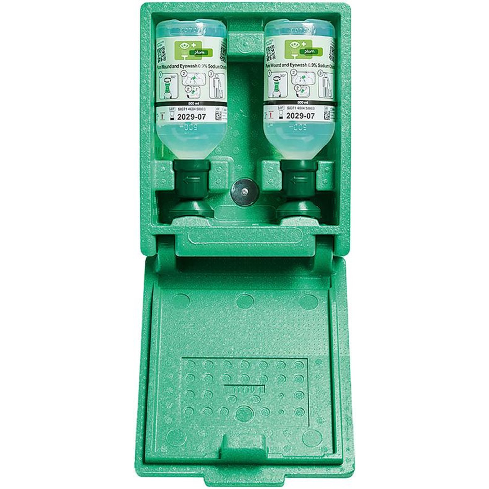 Augenspülstation, inkl. 2Fl.500 ml,Wandbox,Spiegel40